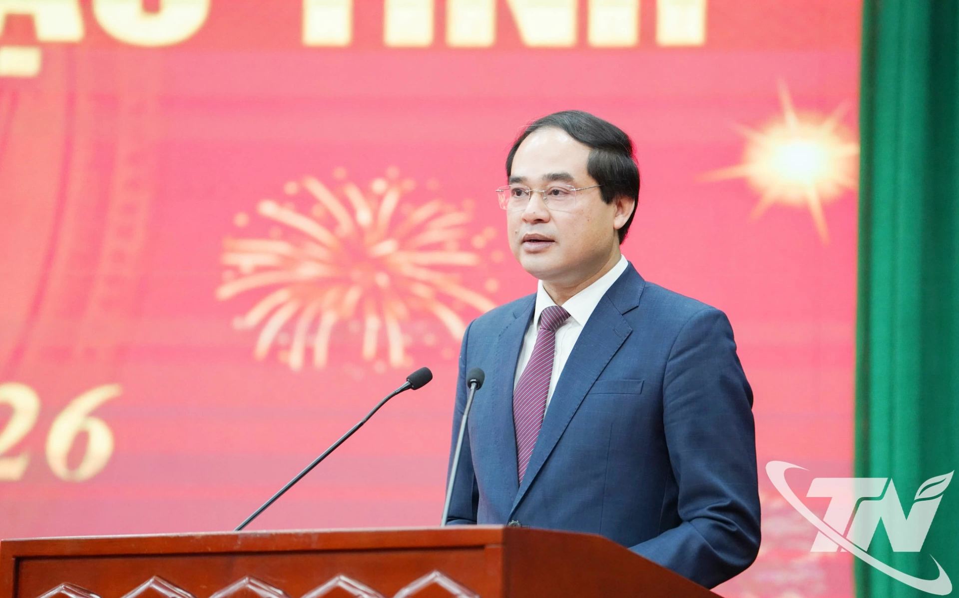 Đồng ch&iacute; B&iacute; thư Tỉnh ủy Trịnh Xu&acirc;n Trường ph&aacute;t biểu tại buổi gặp mặt.