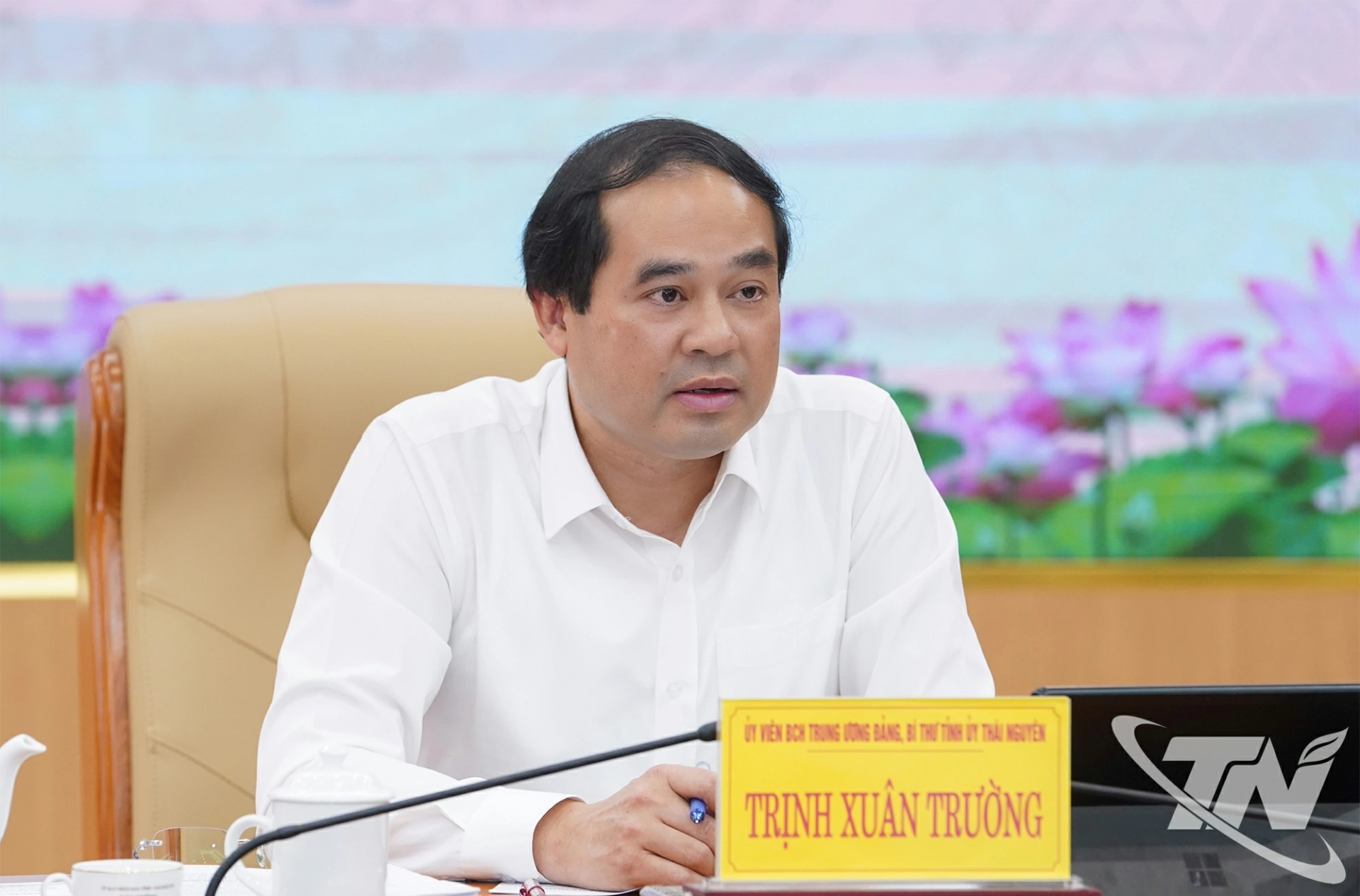 Đồng chí Trịnh Xuân Trường, Ủy viên Trung ương Đảng, Bí thư Tỉnh ủy chủ trì tại điểm cầu tỉnh Thái Nguyên.
