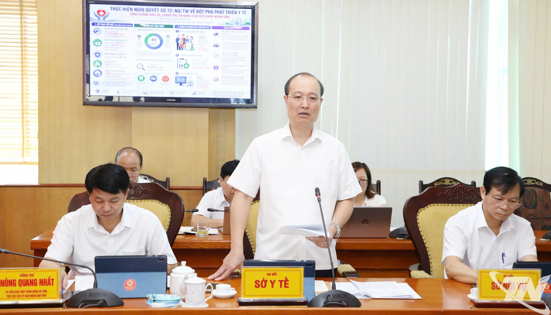 Lãnh đạo Sở Y tế phát biểu tại Hội nghị.
