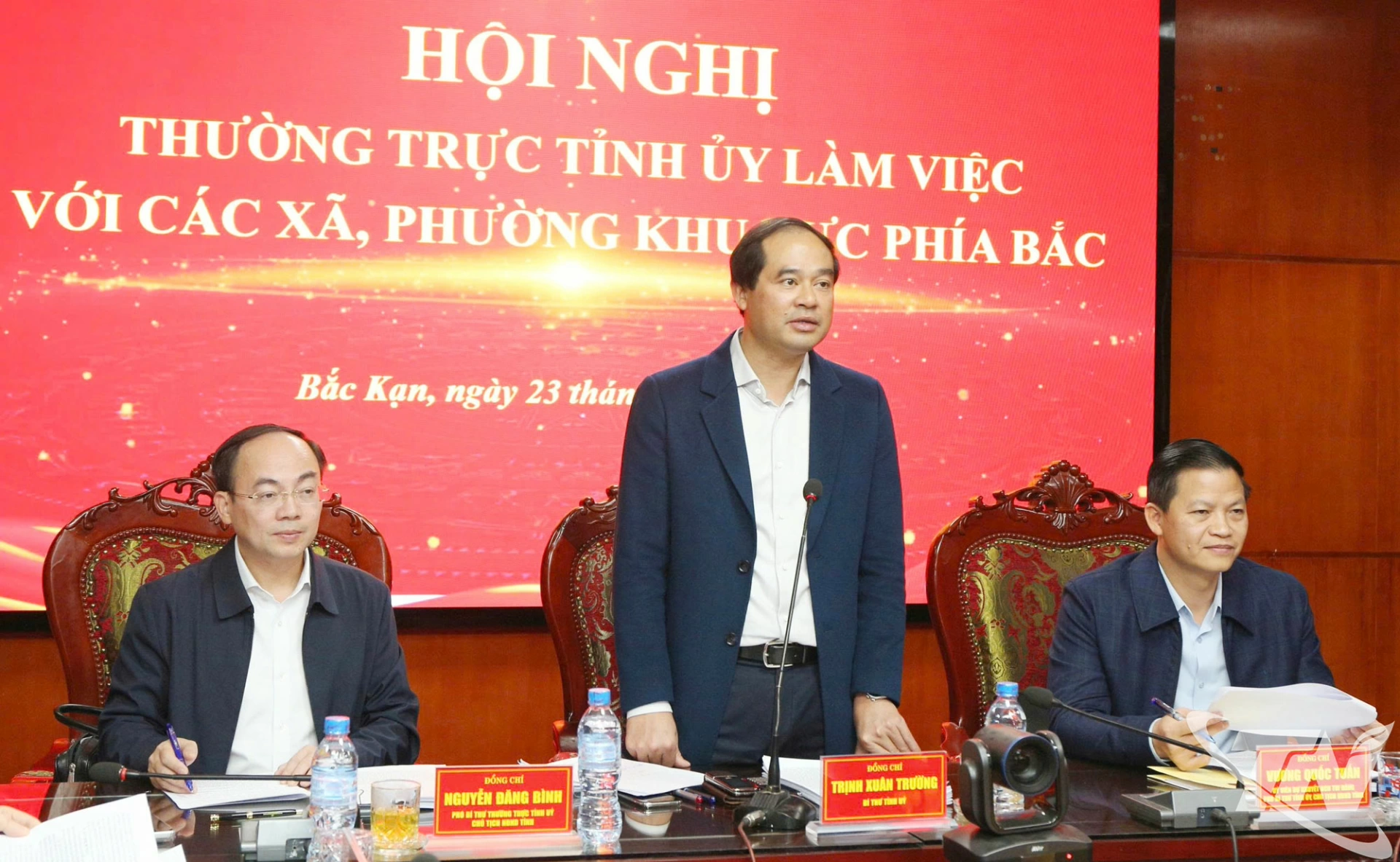 Đồng chí Bí thư Tỉnh ủy Trịnh Xuân Trường phát biểu chỉ đạo tại buổi làm việc.