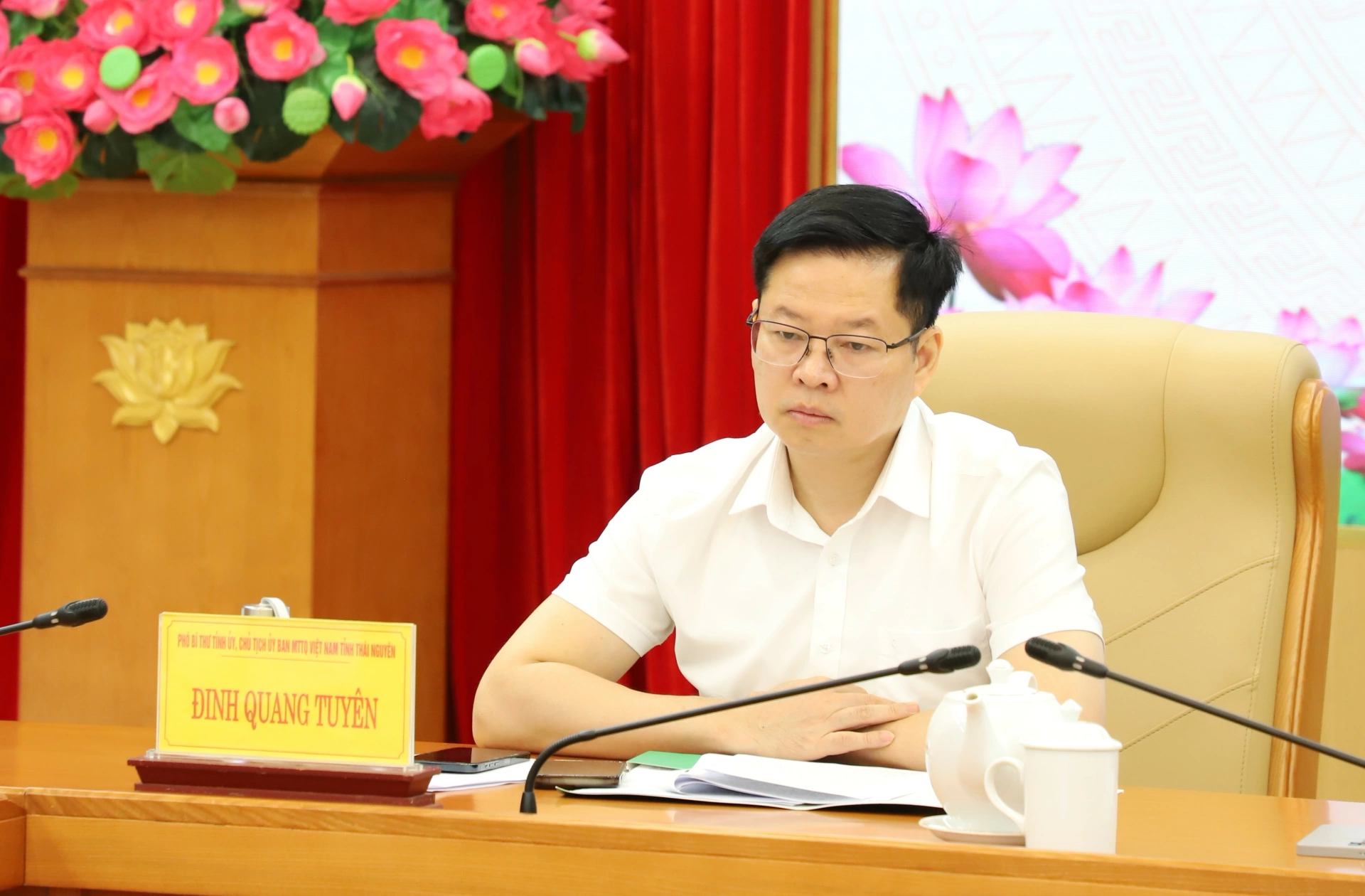 Đồng chí Đinh Quang Tuyên, Phó Bí thư Tỉnh ủy, Chủ tịch Ủy ban MTTQ Việt Nam tỉnh tại Lễ phát động.