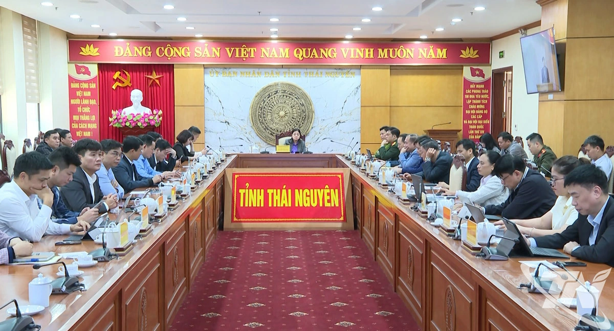 Các đại biểu dự Hội nghị tại điểm cầu Thái Nguyên.