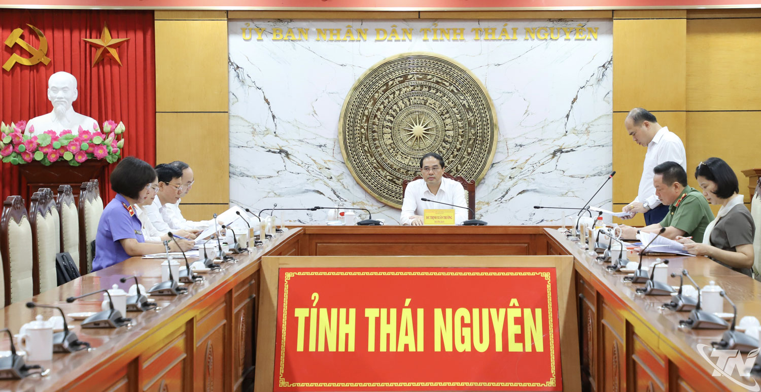 Đồng chí Trịnh Xuân Trường chủ trì cuộc họp.