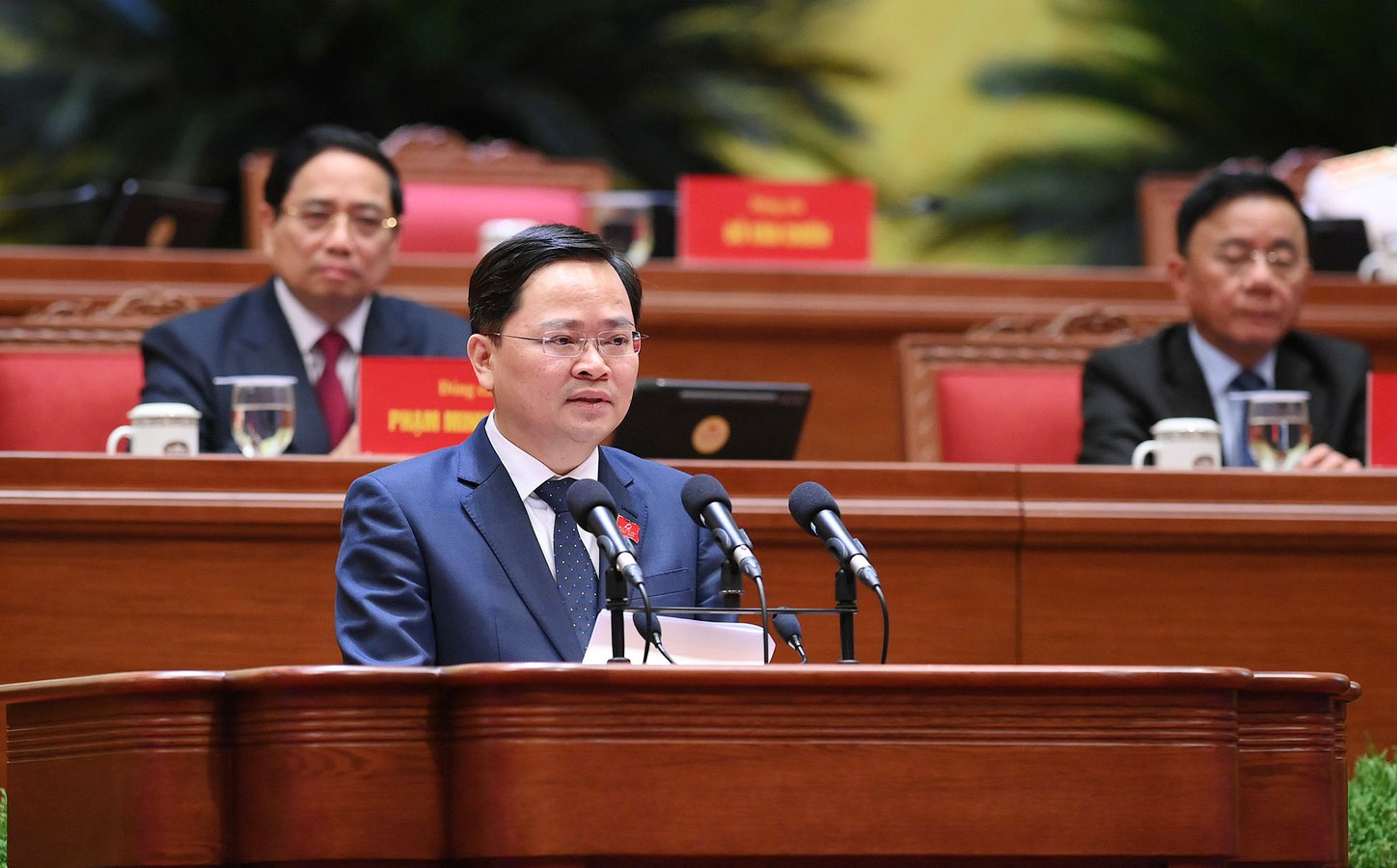 Đồng chí Nguyễn Anh Tuấn, Ủy viên Trung ương Đảng, Phó Trưởng Ban Chính sách, Chiến lược Trung ương, tham luận nội dung Các giải pháp chiến lược nhằm tăng trưởng kinh tế 2 con số trong giai đoạn mới 2026-2030.