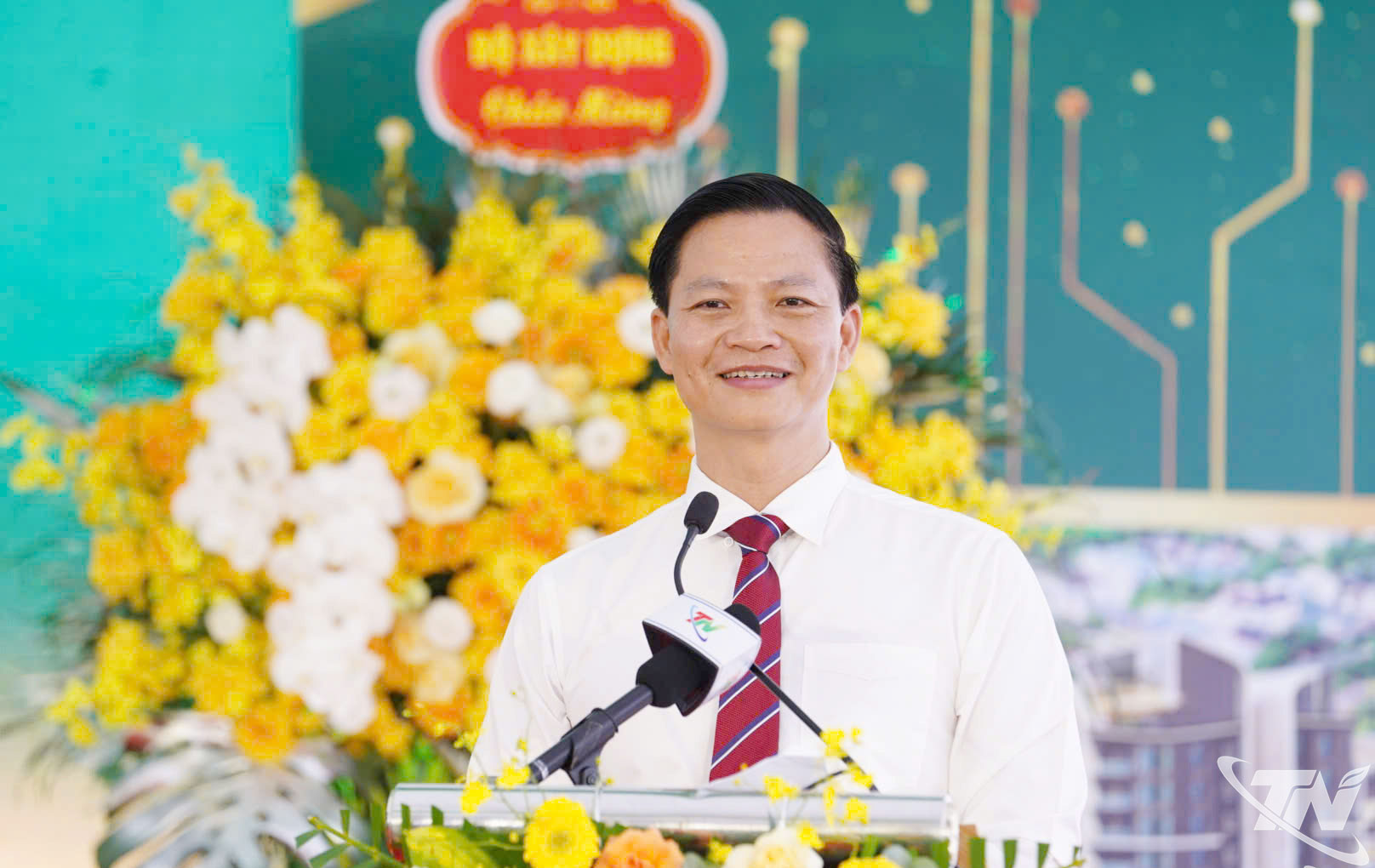 Đồng chí Chủ tịch UBND tỉnh Thái Nguyên Vương Quốc Tuấn phát biểu tại Lễ khởi công.
