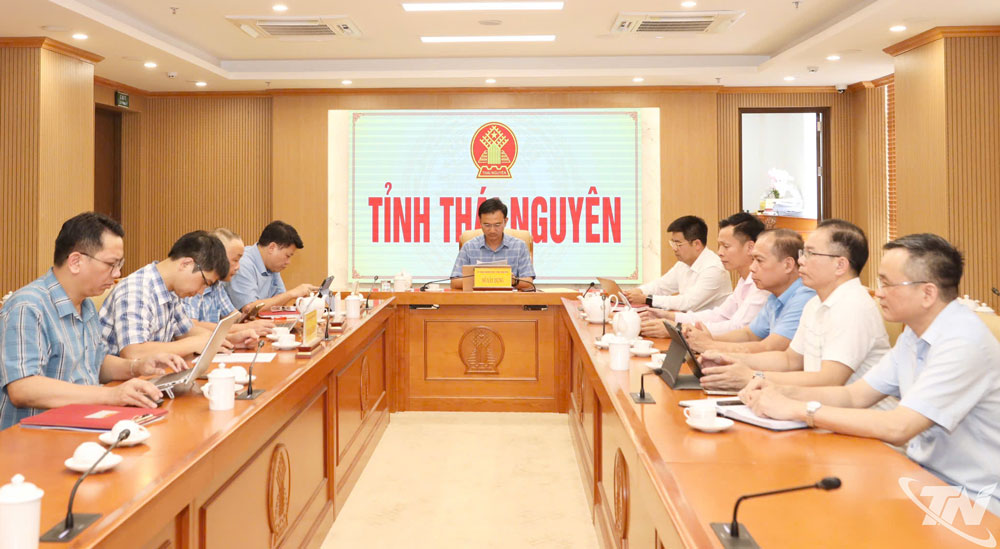 Quang cảnh Hội nghị tại điểm cầu tỉnh Thái Nguyên.