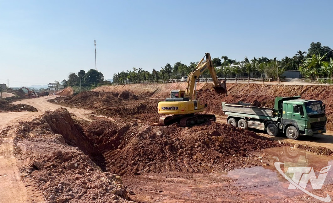 Tuyến đường kết nối từ đường Bắc Sơn đến Khu liên hợp thể thao tỉnh đang được đẩy nhanh tiến độ thi công.