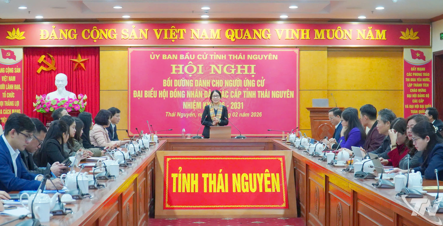 Các đại biểu dự Hội nghị tại điểm cầu Ủy ban bầu cử tỉnh