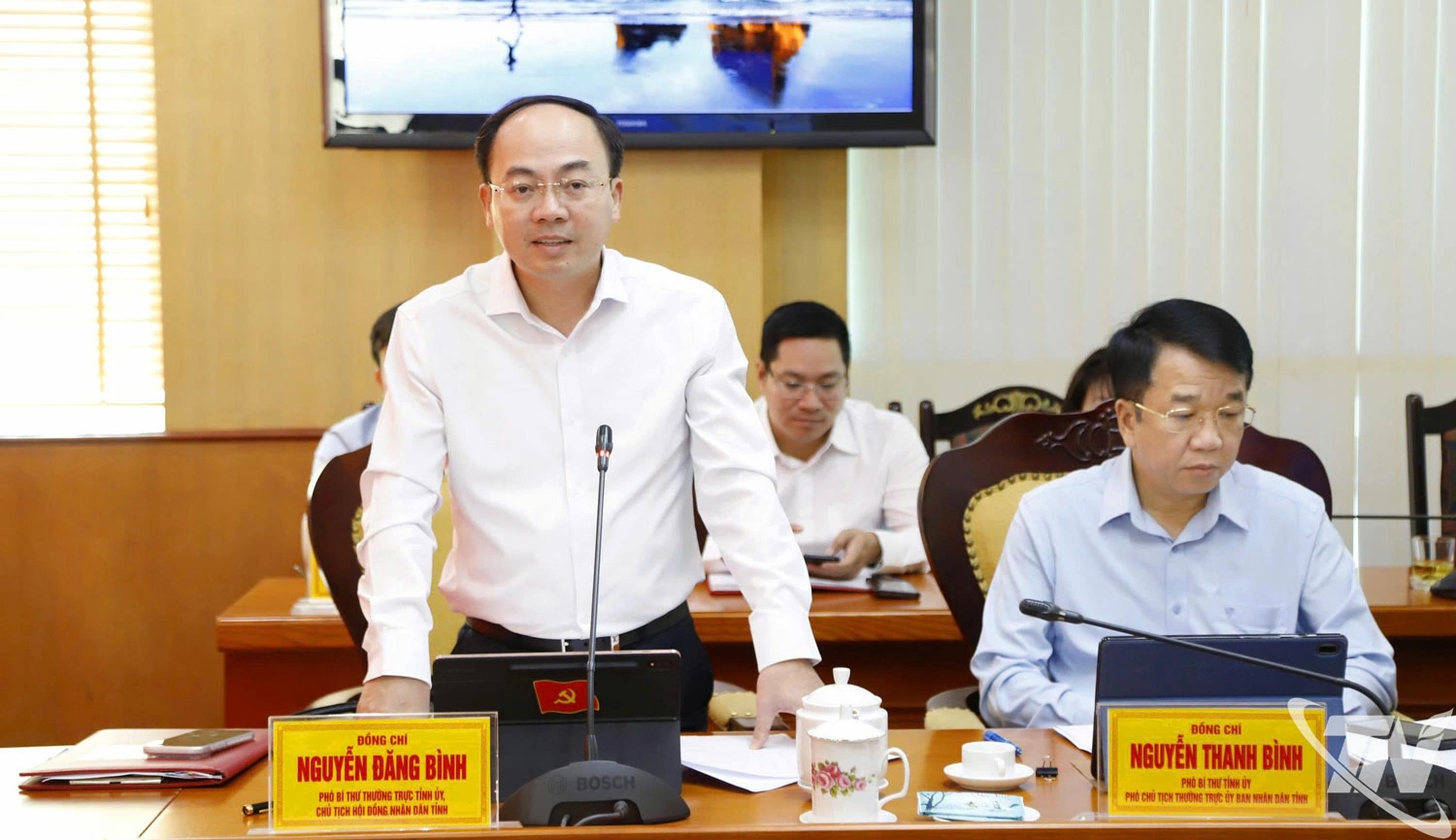 Đồng chí Nguyễn Đăng Bình, Phó Bí thư Thường trực Tỉnh ủy, Chủ tịch HĐND tỉnh Thái Nguyên phát biểu tại Phiên họp.