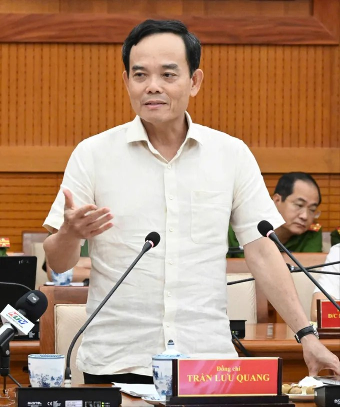 Bí thư Thành ủy TPHCM Trần Lưu Quang phát biểu kết luận hội nghị. Ảnh: VIỆT DŨNG