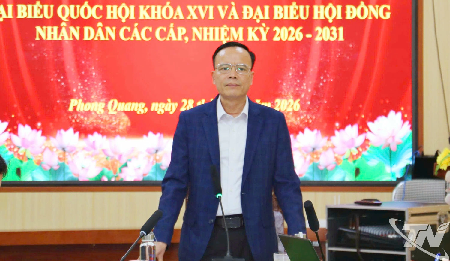 Đồng ch&iacute; Đồng Văn Lưu, Ph&oacute; Chủ tịch HĐND tỉnh ph&aacute;t biểu kết luận buổi l&agrave;m việc