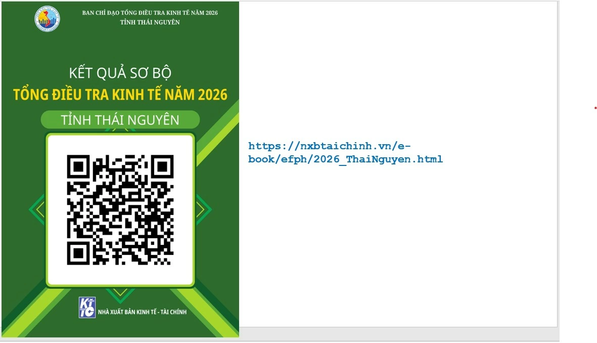 Độc giả có thể quét mã QR hoặc truy cập theo link trên xem Kết quả sơ bộ Tổng điều tra kinh tế năm 2026 tỉnh Thái Nguyên.