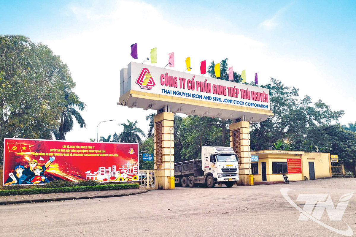 Sản phẩm thép các loại của Công ty CP Gang thép Thái Nguyên được tiêu thụ mạnh trên thị trường.