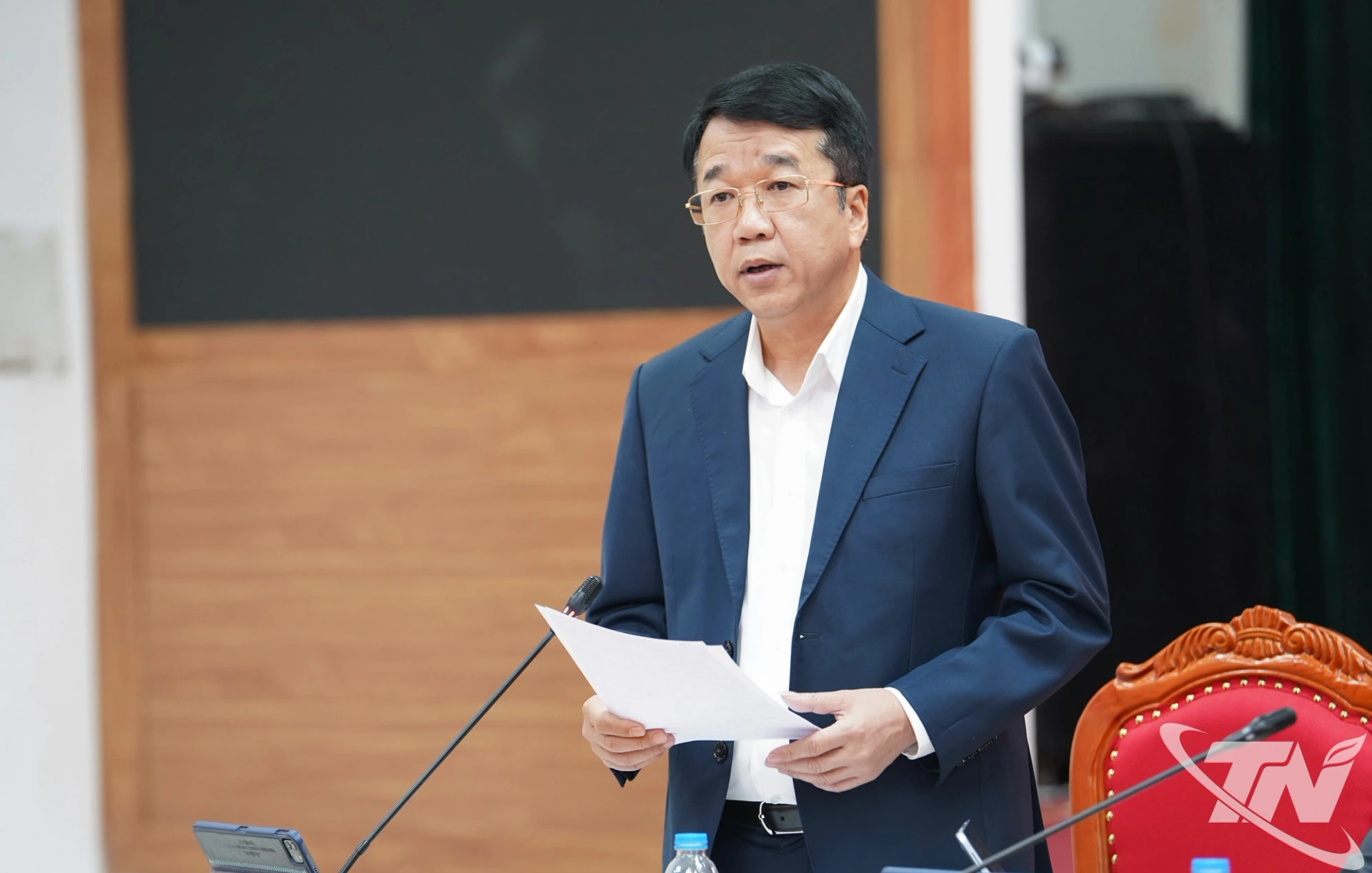 Đồng chí Nguyễn Thanh Bình, Phó Bí thư Tỉnh ủy, Phó Chủ tịch Thường trực UBND tỉnh, phát biểu.