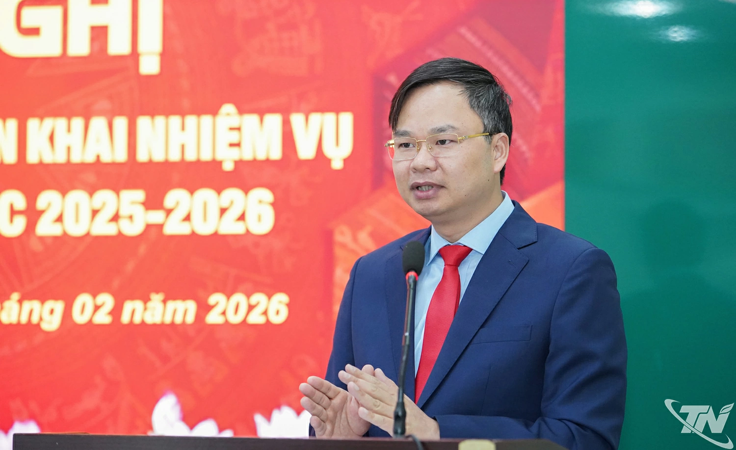 Đồng chí Nguyễn Ngọc Tuân, Giám đốc Sở GD&ĐT phát biểu tại Hội nghị.