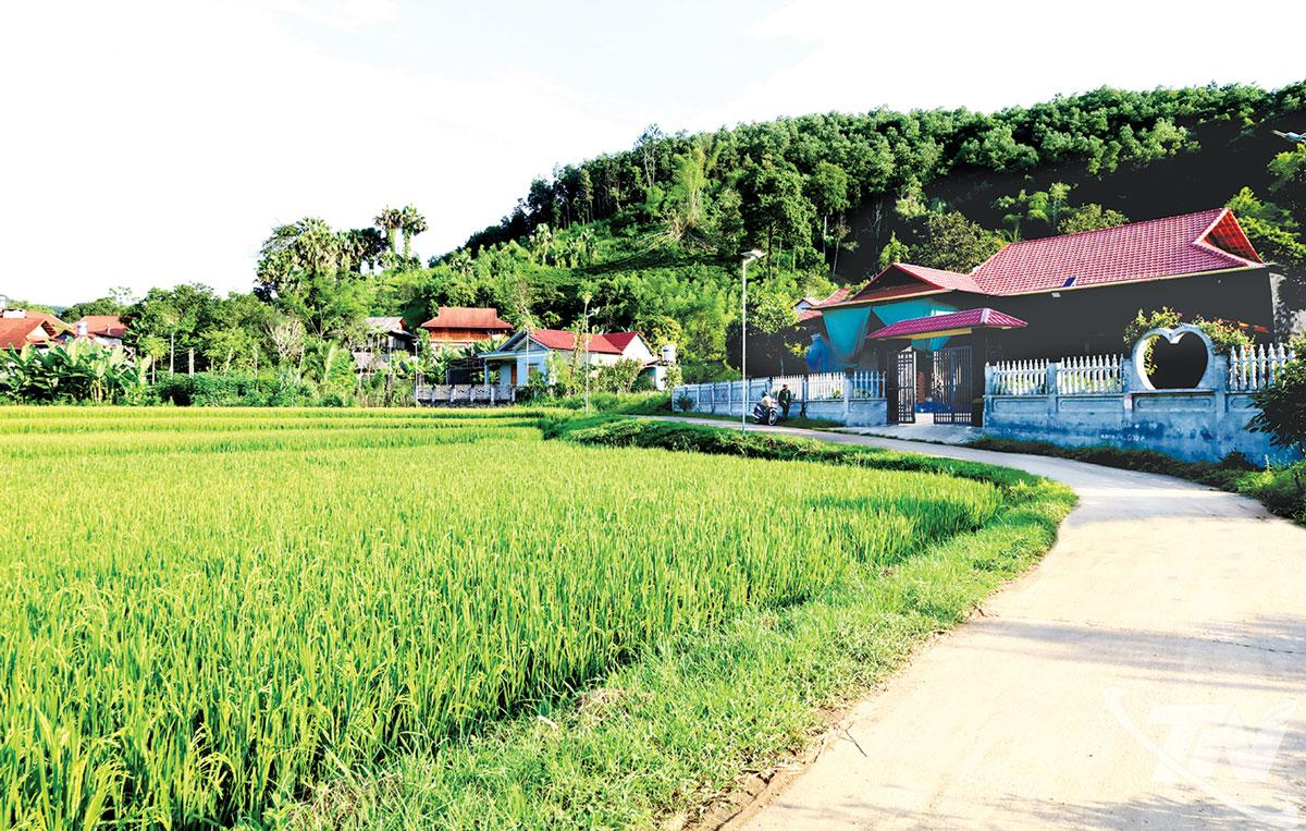 Một góc thôn Khuân Bang - điểm sáng trong xây dựng nông thôn mới ở xã Chợ Mới.