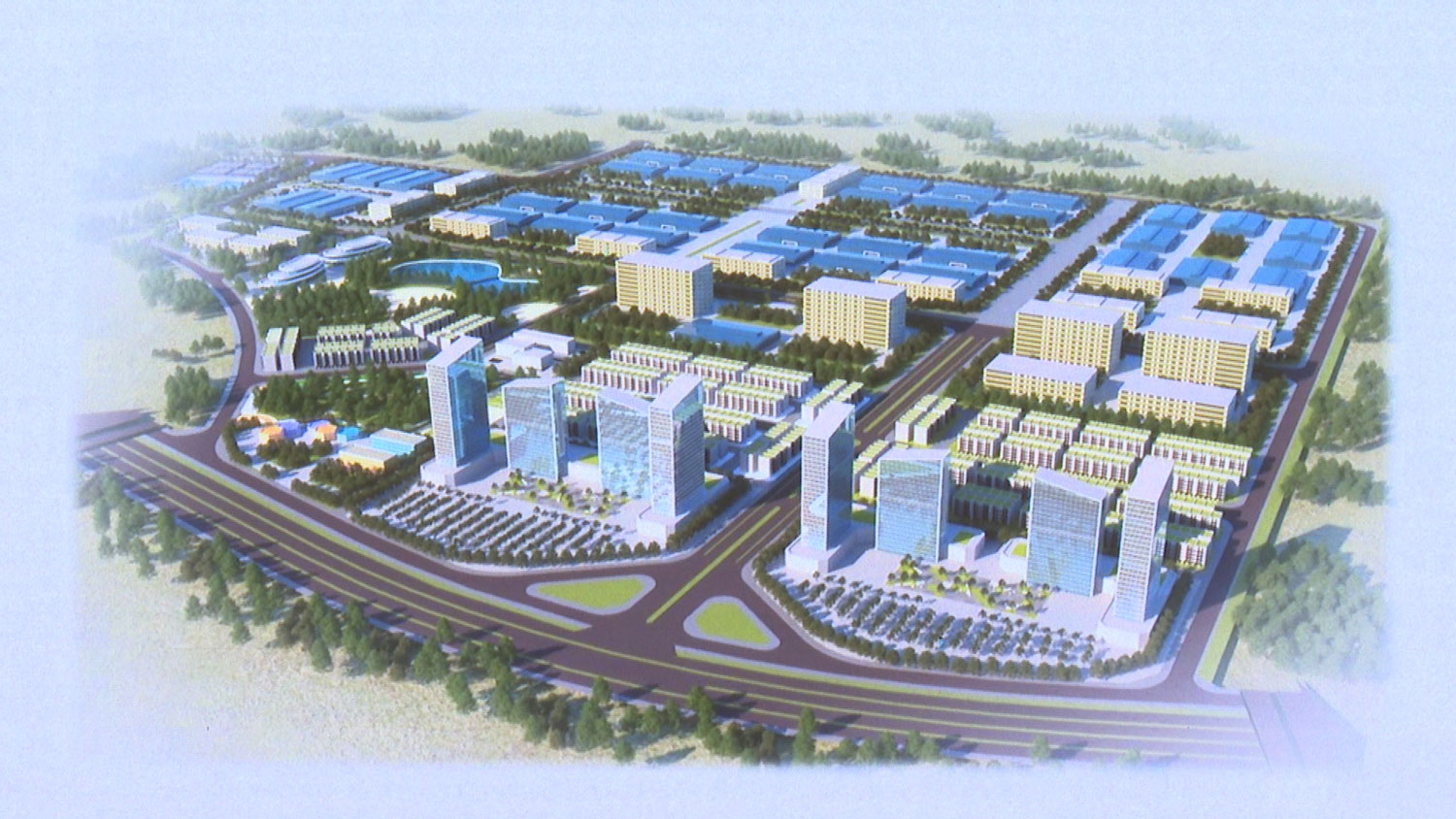 Phối cảnh tổng thể Khu công nghệ thông tin tập trung Yên Bình.