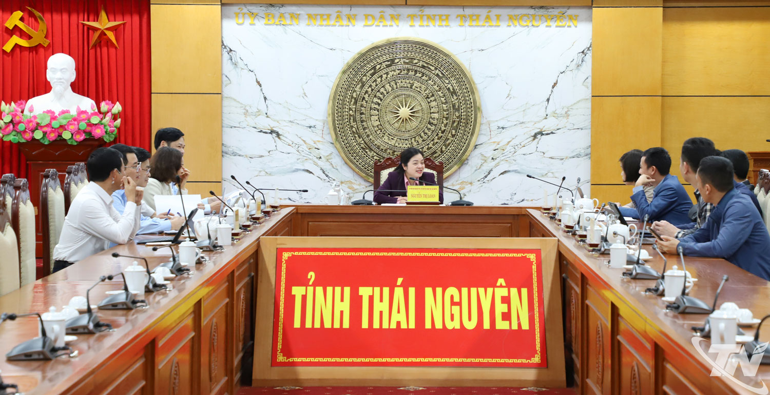 Đại biểu tham dự Hội nghị tại điểm cầu trực tuyến tỉnh Thái Nguyên.