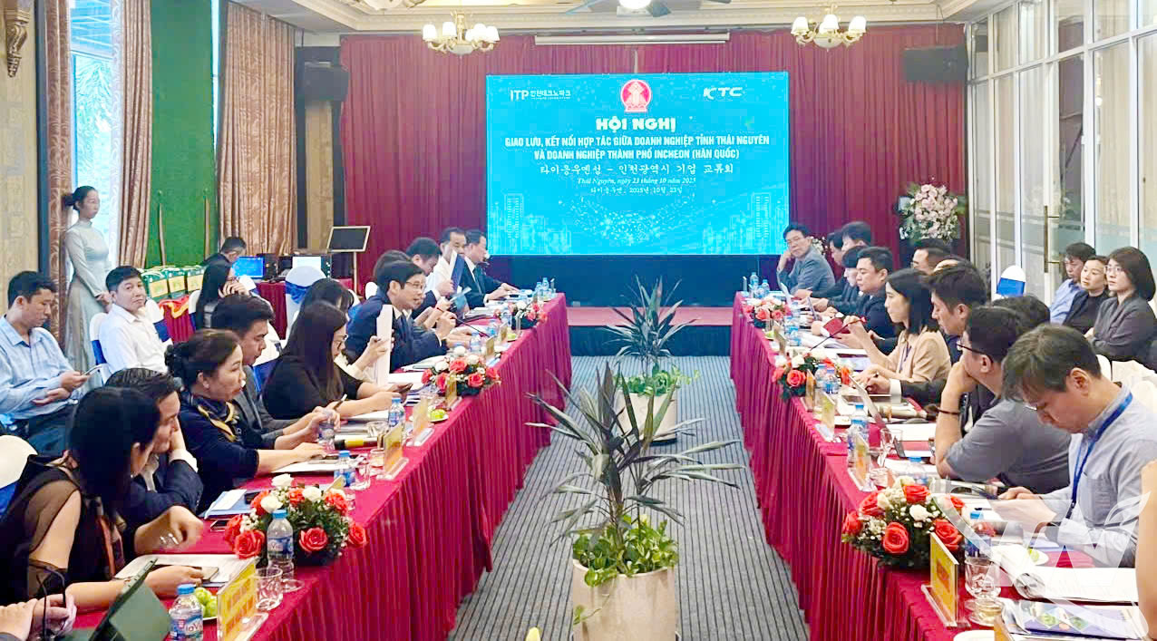 Hội nghị giao lưu, kết nối hợp tác giữa doanh nghiệp tỉnh Thái Nguyên và doanh nghiệp thành phố Incheon (Hàn Quốc) do Sở Tài chính tổ chức.