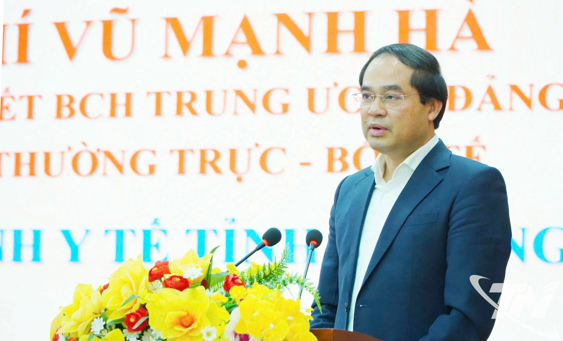 Đồng chí Bí thư Tỉnh ủy Thái Nguyên Trịnh Xuân Trường phát biểu tại buổi làm việc.