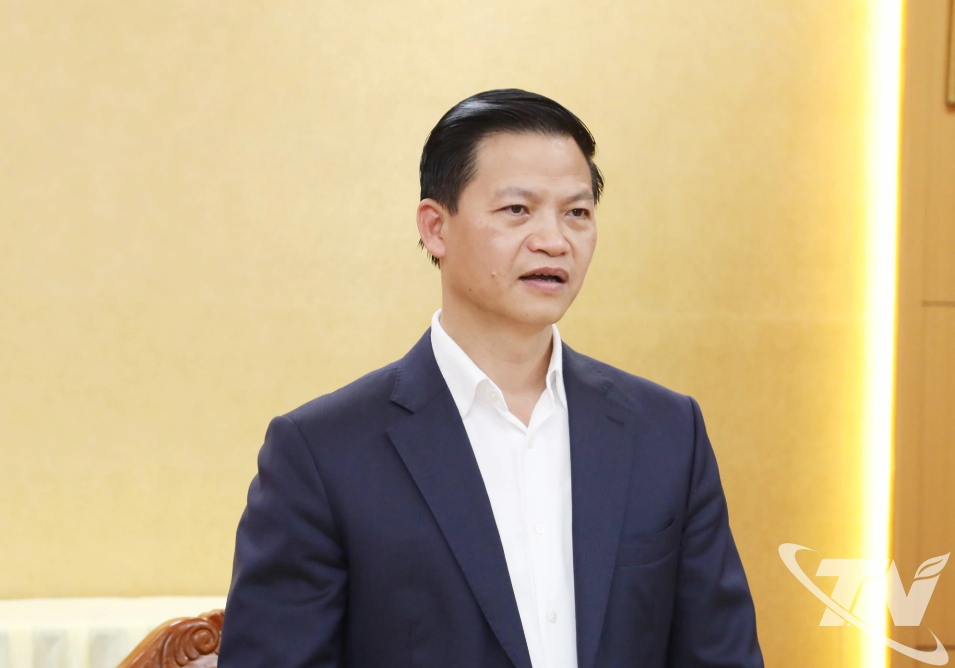 Đồng chí Chủ tịch UBND tỉnh phát biểu tại buổi làm việc.