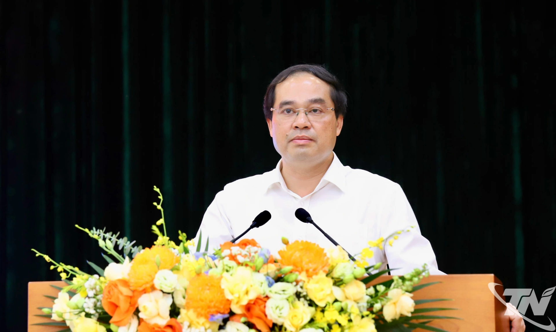 Đồng chí Bí thư Tỉnh ủy Trịnh Xuân Trường phát biểu tại buổi gặp mặt.