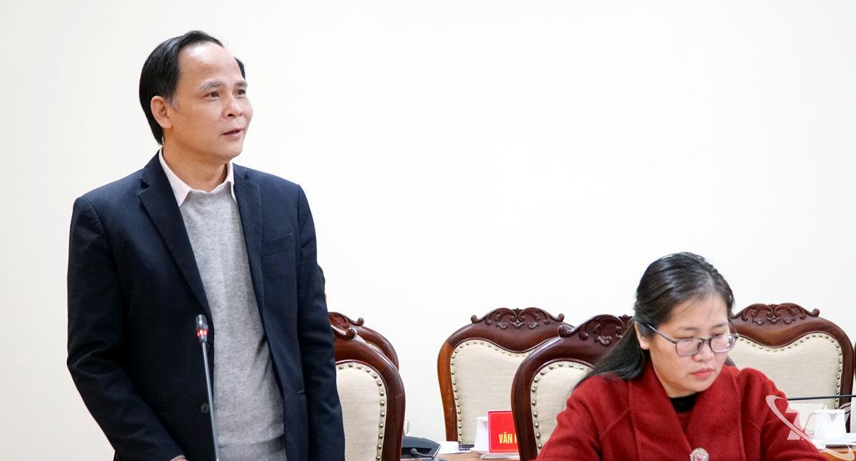 Đồng ch&iacute; Nguyễn Linh, Ủy vi&ecirc;n Ban Thường vụ Tỉnh ủy, Ph&oacute; Chủ tịch UBND tỉnh ph&aacute;t biểu tại hội nghị