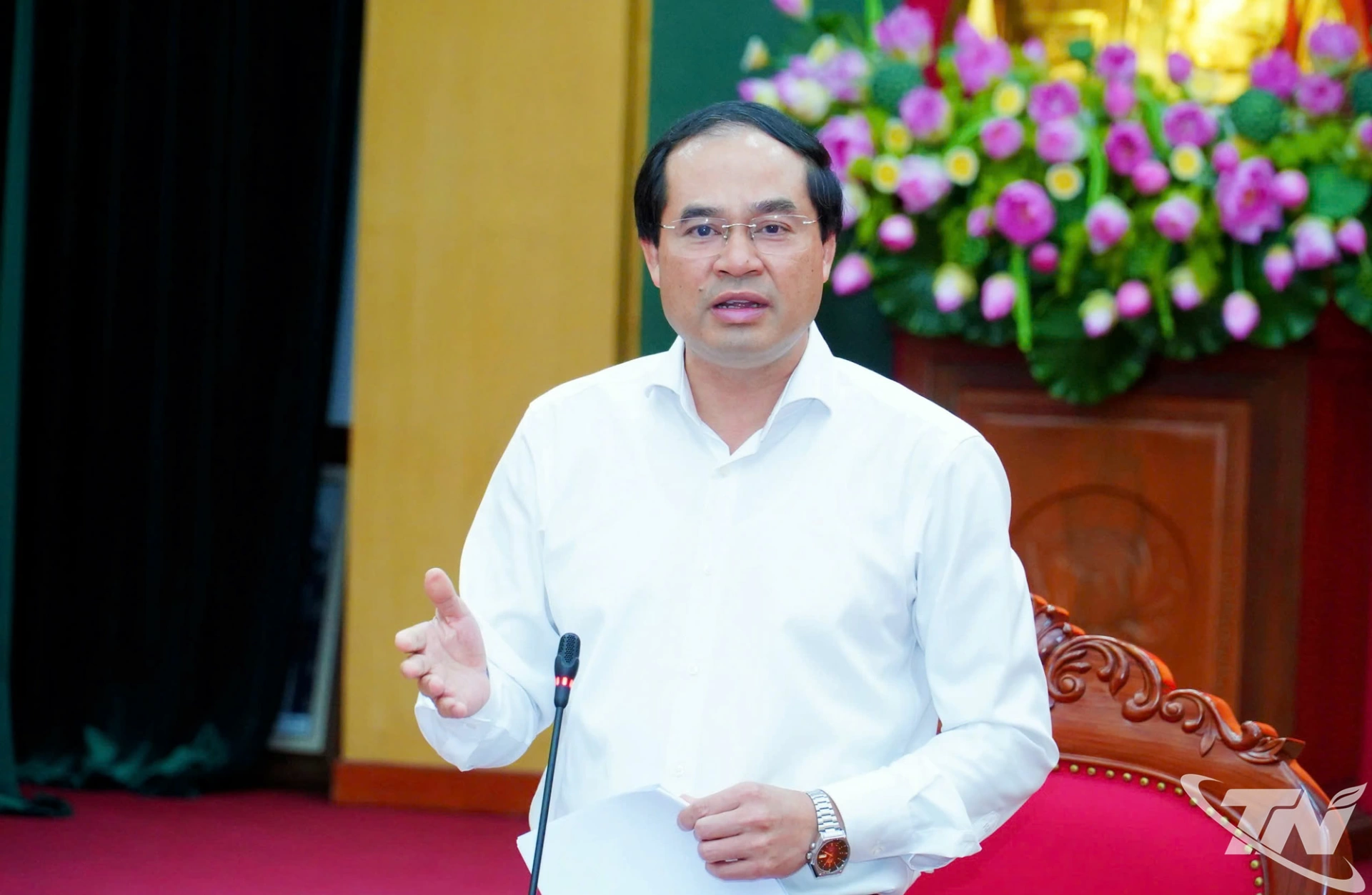 Đồng chí Bí thư Tỉnh ủy Trịnh Xuân Trường phát biểu chỉ đạo tại Hội nghị.