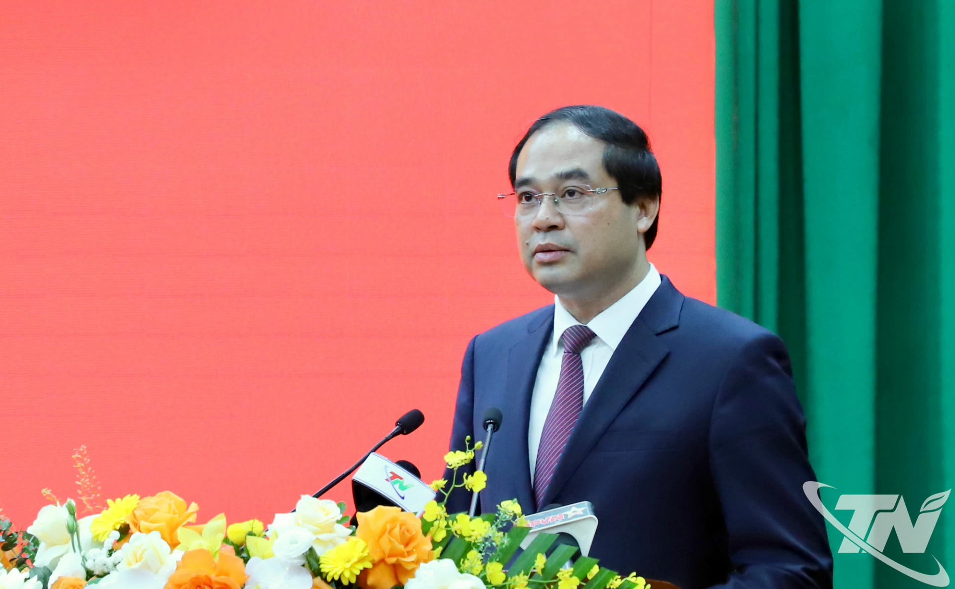 Đồng chí Bí thư Tỉnh ủy Trịnh Xuân Trường phát biểu tại Hội nghị.