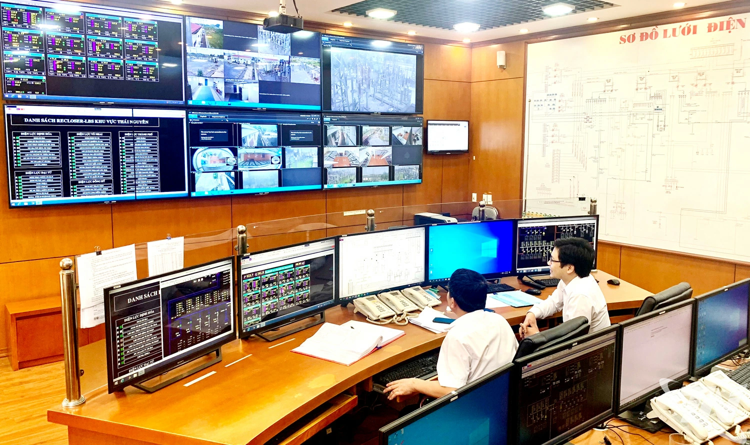 Trung tâm Điều khiển xa (Công ty Điện lực Thái Nguyên) góp phần quan trọng nâng cao độ tin cậy   cung cấp điện trên địa bàn tỉnh.