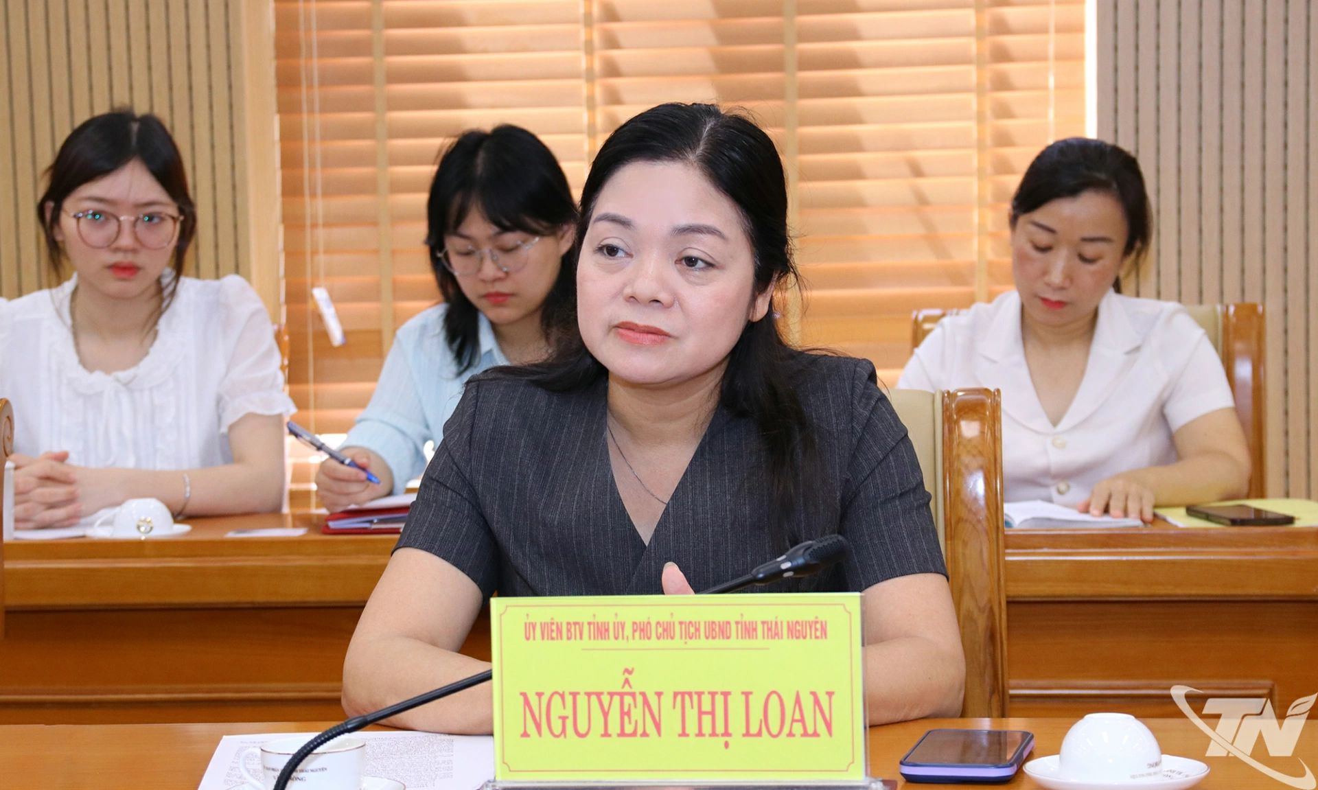 Đồng chí Nguyễn Thị Loan phát biểu tại buổi làm việc.