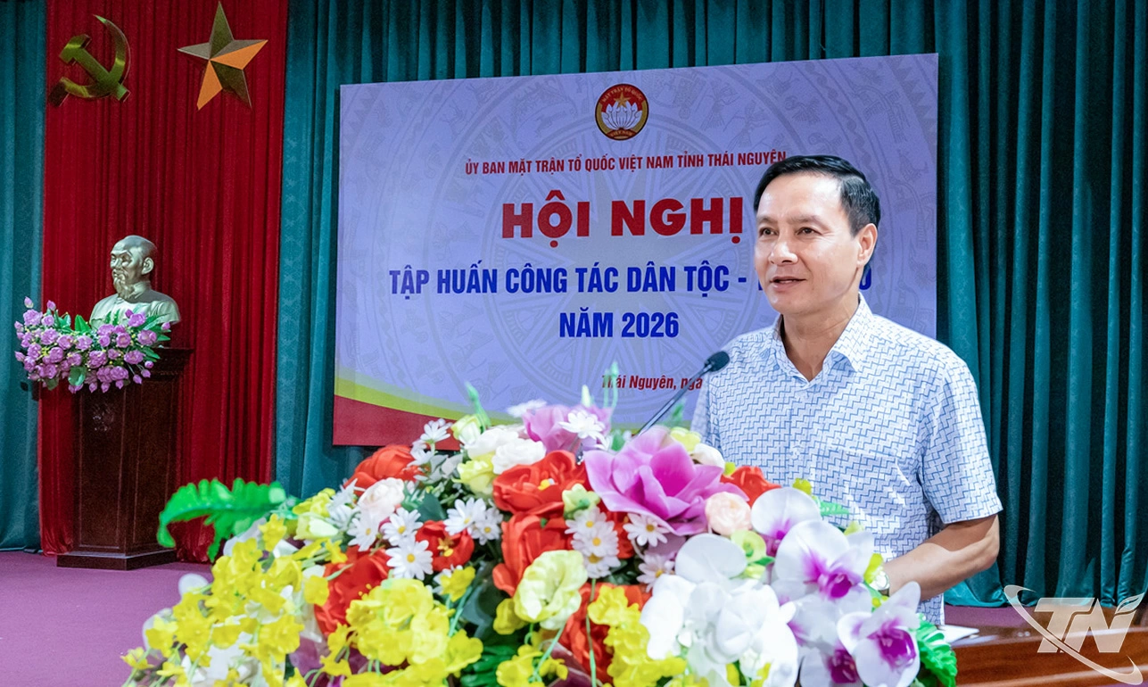 Đồng chí Vũ Duy Hoàng, Ủy viên Ban Thường vụ Tỉnh ủy, Phó Chủ tịch Thường trực Ủy ban MTTQ tỉnh chủ trì Hội nghị.