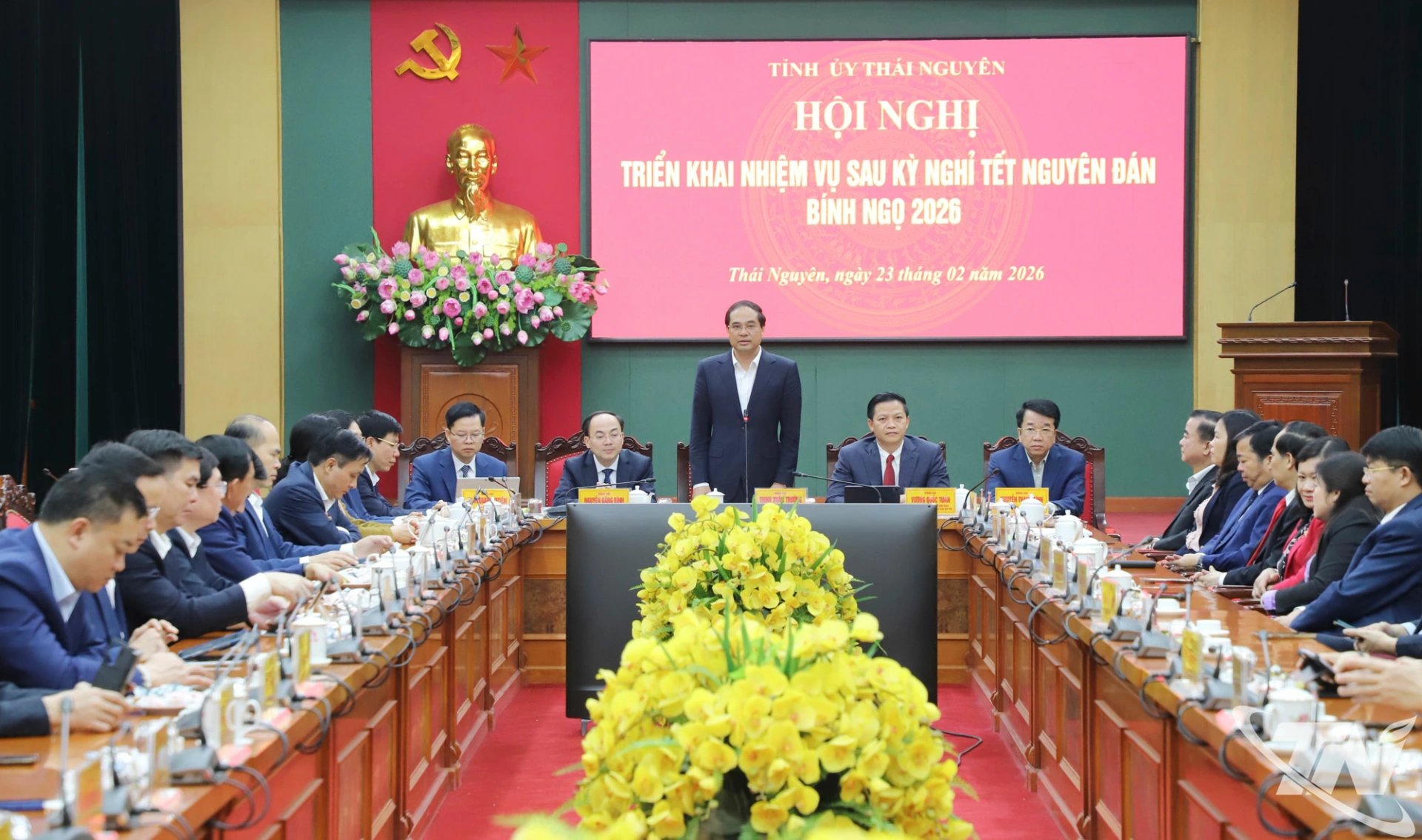 Đồng chí Bí thư Tỉnh ủy Trịnh Xuân Trường phát biểu chỉ đạo tại Hội nghị.