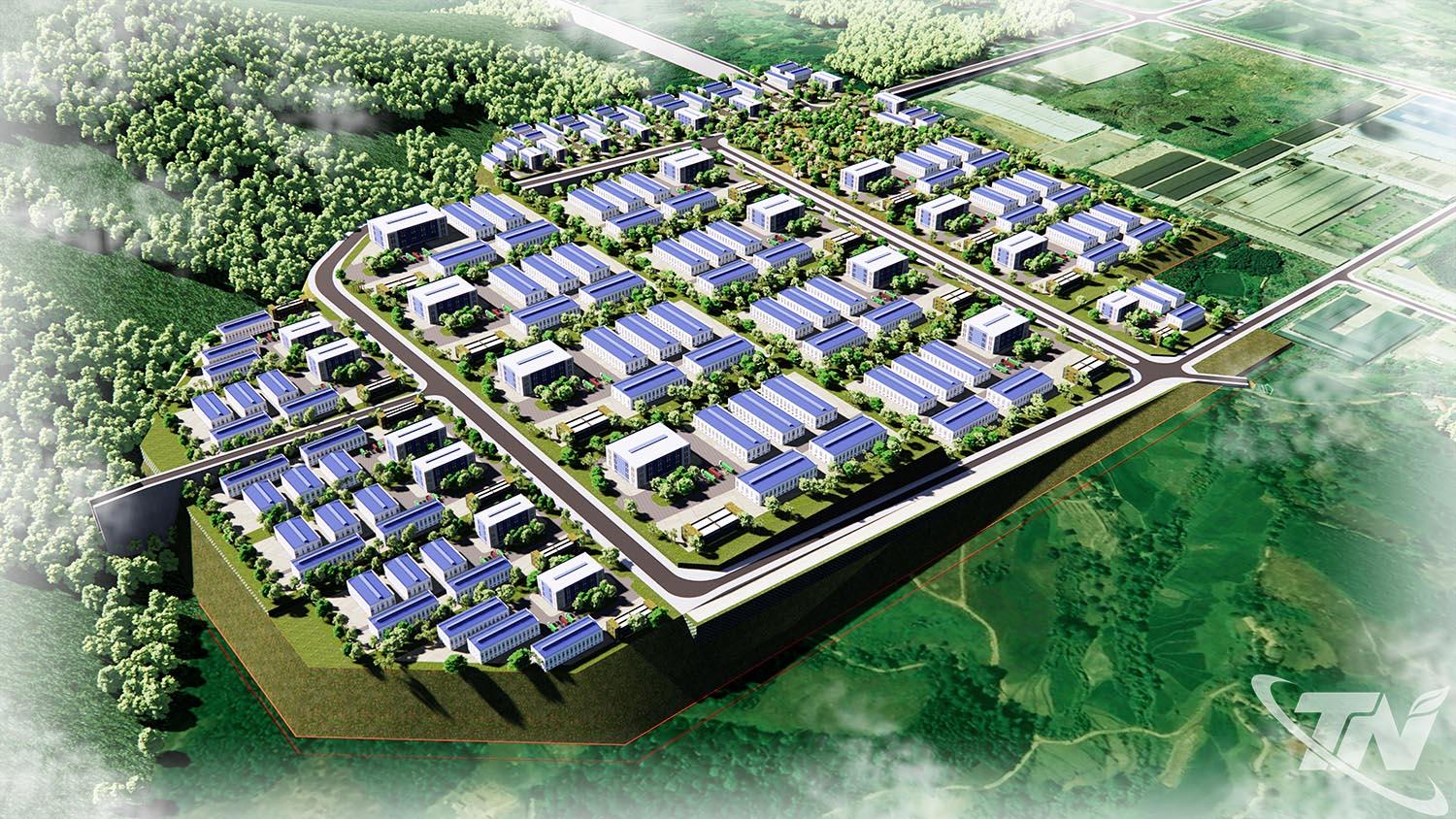 Phối cảnh Dự án đầu tư xây dựng và kinh doanh kết cấu hạ tầng Khu công nghiệp Thanh Bình - giai đoạn II.