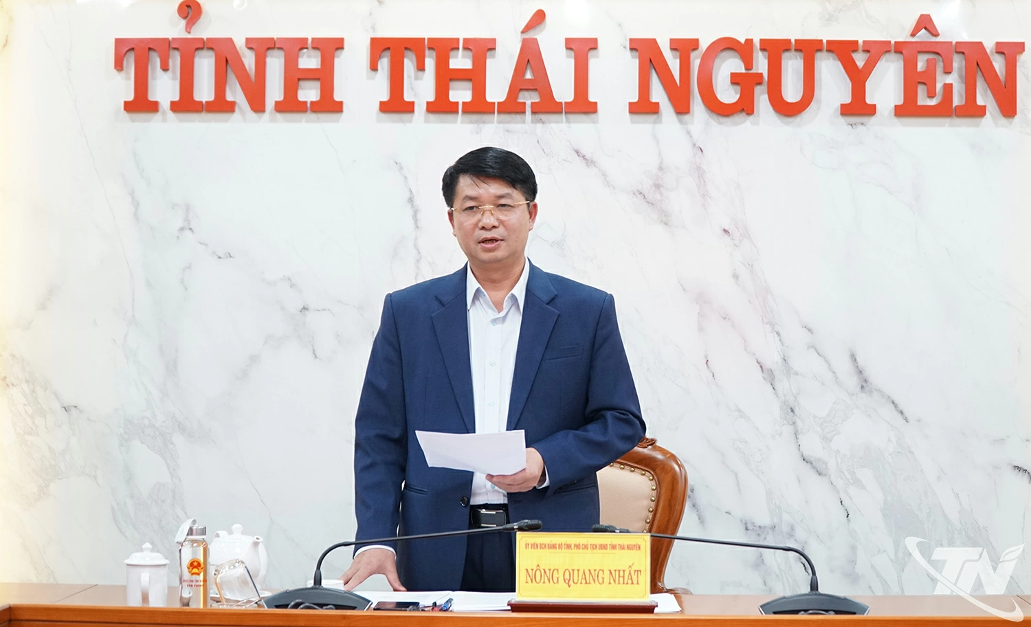 Đồng chí Nông Quang Nhất, Phó Chủ tịch UBND tỉnh phát biểu chỉ đạo tại hội nghị.