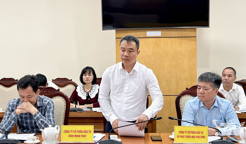 Đại diện nhà đầu tư Dự án nhà ở xã hội phát biểu cam kết tiến độ