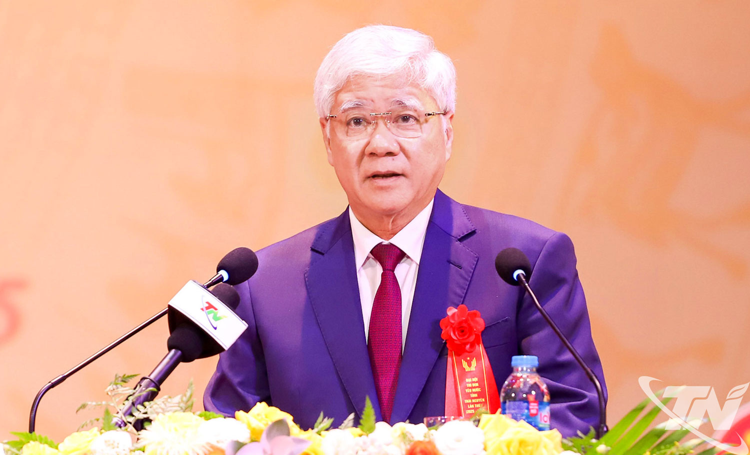 Đồng chí Đỗ Văn Chiến, Ủy viên Bộ Chính trị, Bí thư Trung ương Đảng, Chủ tịch Ủy ban Trung ương MTTQ Việt Nam, Phó Chủ tịch Hội đồng Thi đua - Khen thưởng Trung ương, phát biểu tại Đại hội.