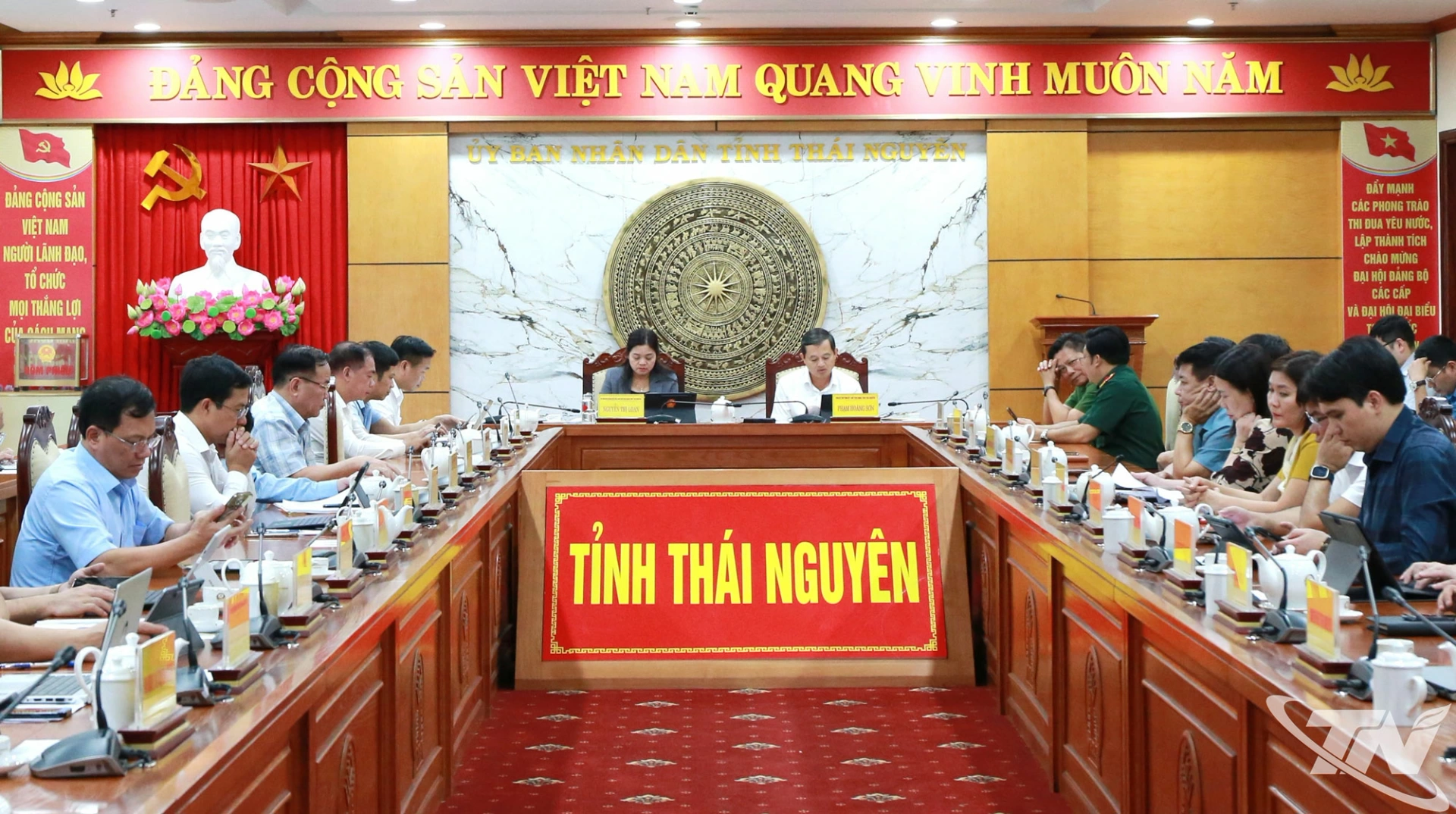 Các đại biểu dự tại điểm cầu tỉnh Thái Nguyên.