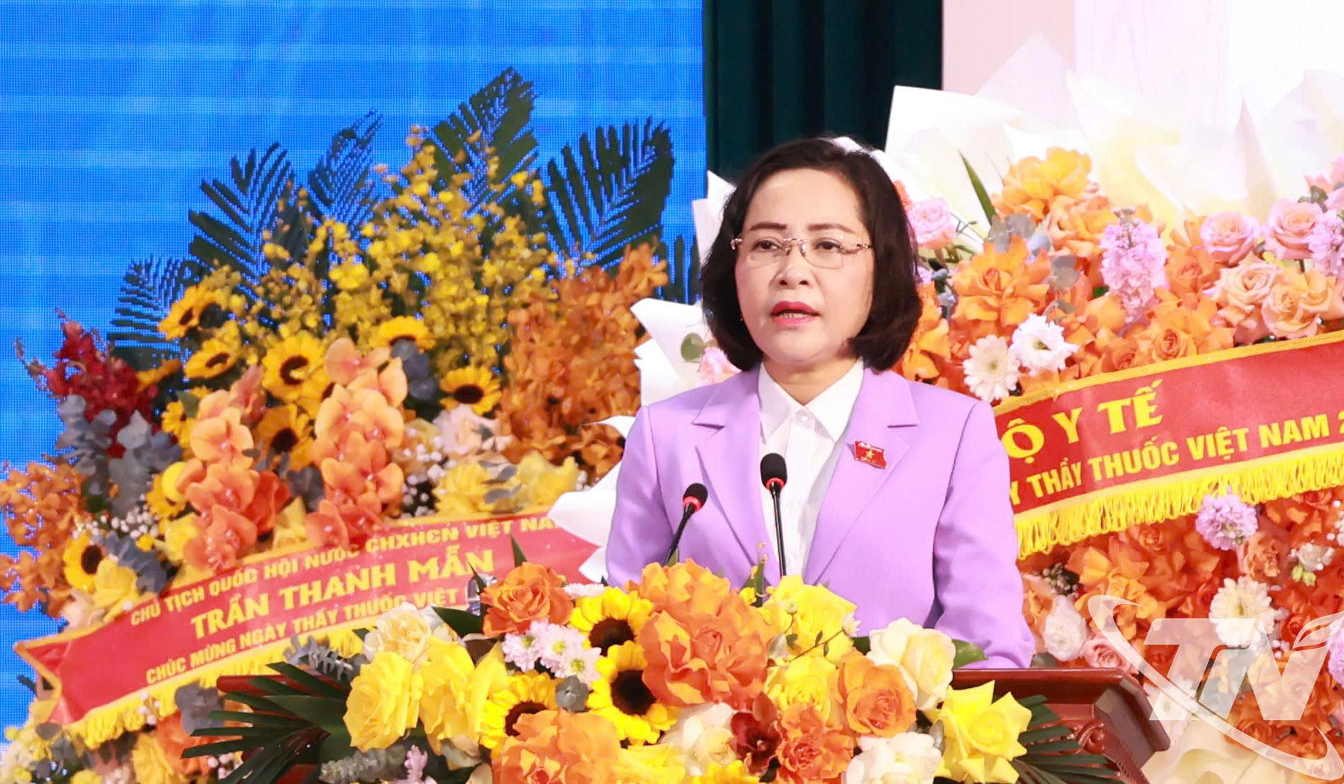 Phó Chủ tịch Quốc hội Nguyễn Thị Thanh phát biểu tại Lễ kỷ niệm.