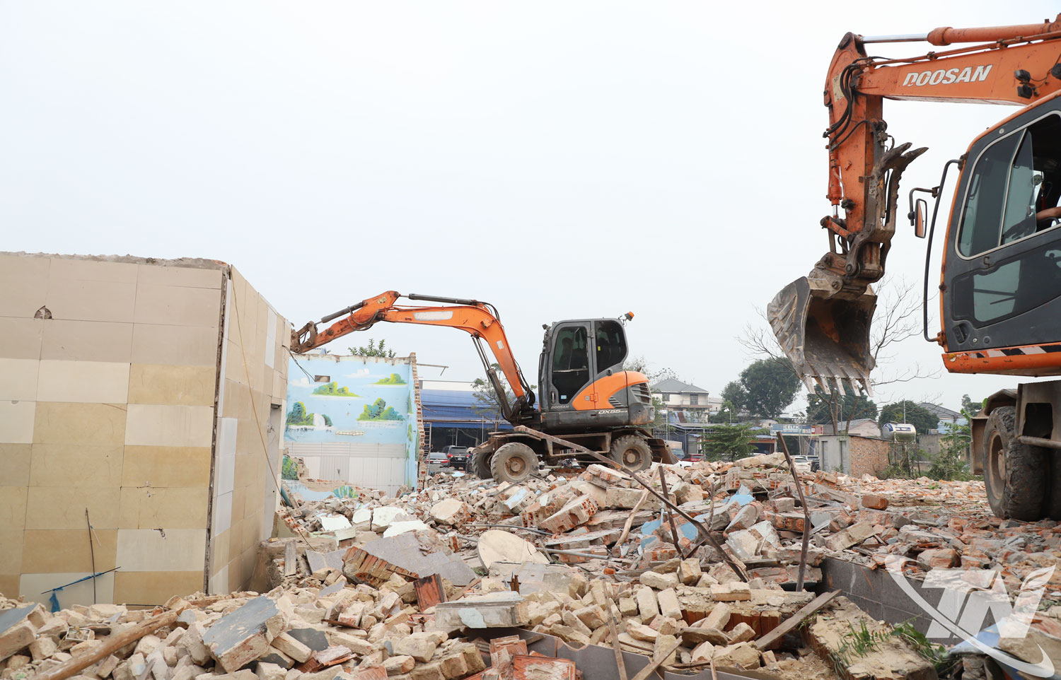 Khu vực đang được giải ph&oacute;ng mặt bằng phục vụ Dự &aacute;n Khu c&ocirc;ng nghiệp Y&ecirc;n B&igrave;nh 2.