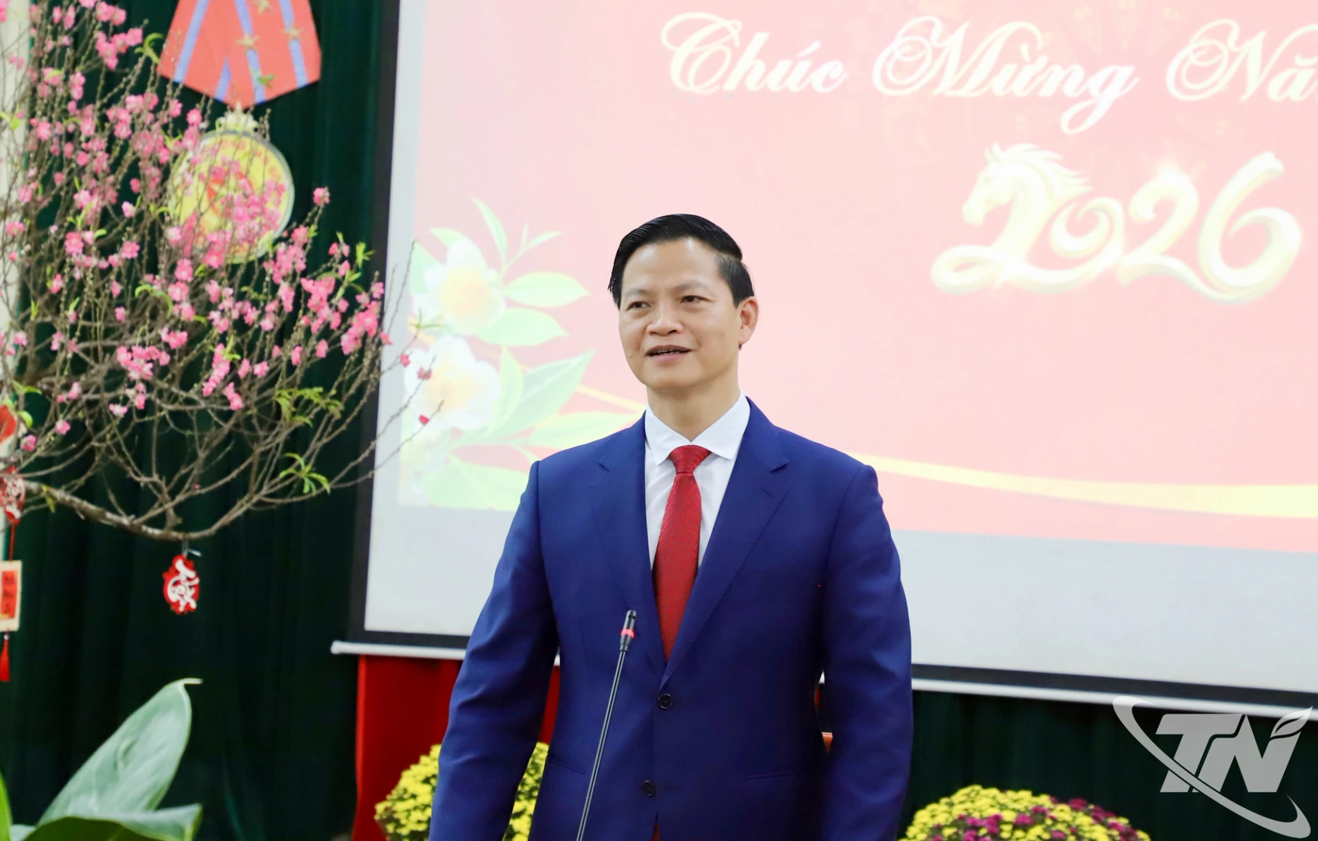 Đồng chí Chủ tịch UBND tỉnh Vương Quốc Tuấn chúc Tết tập thể Báo và Phát thanh, Truyền hình Thái Nguyên.