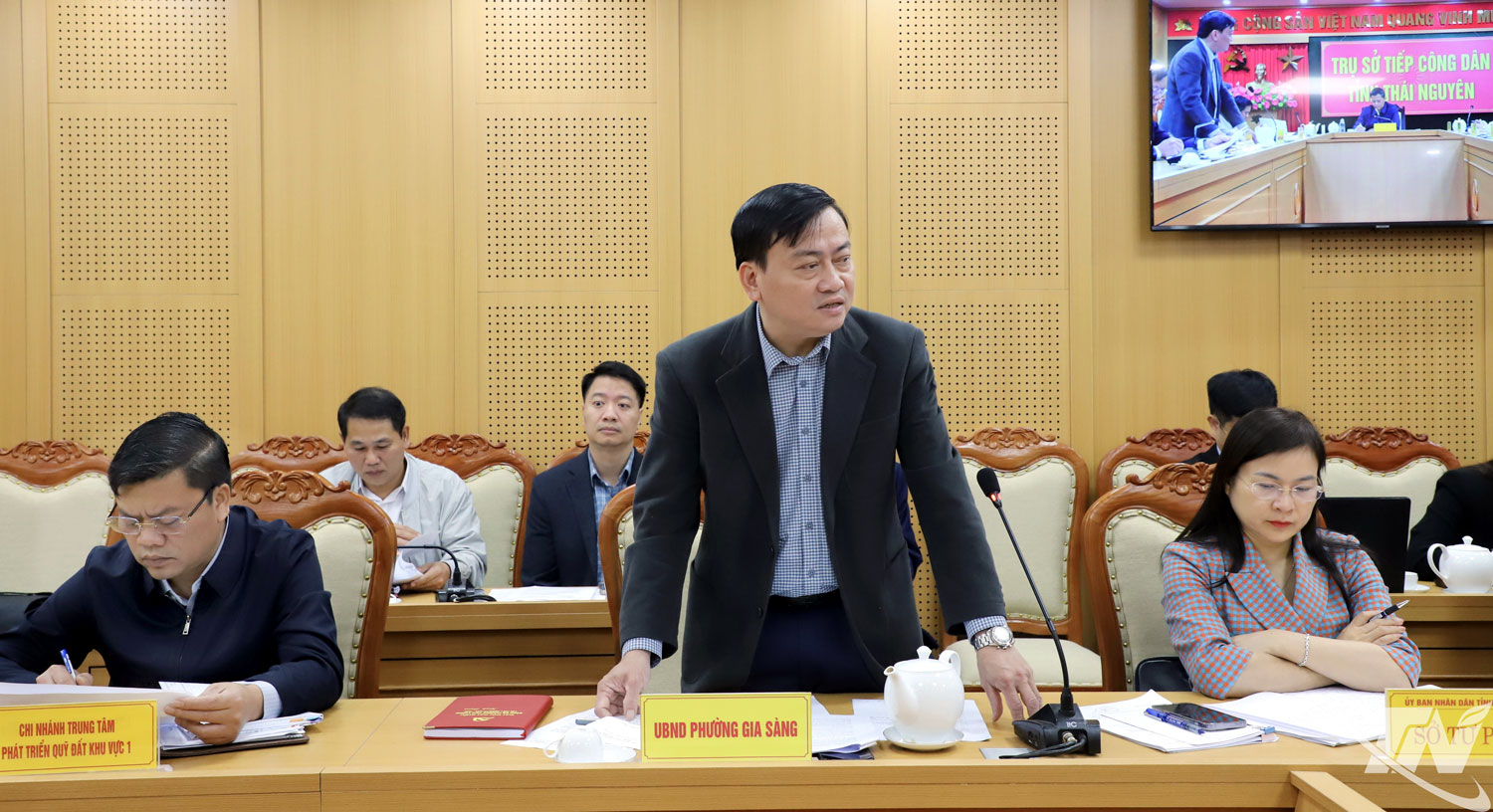 Đại diện UBND phường Gia Sàng phát biểu ý kiến.