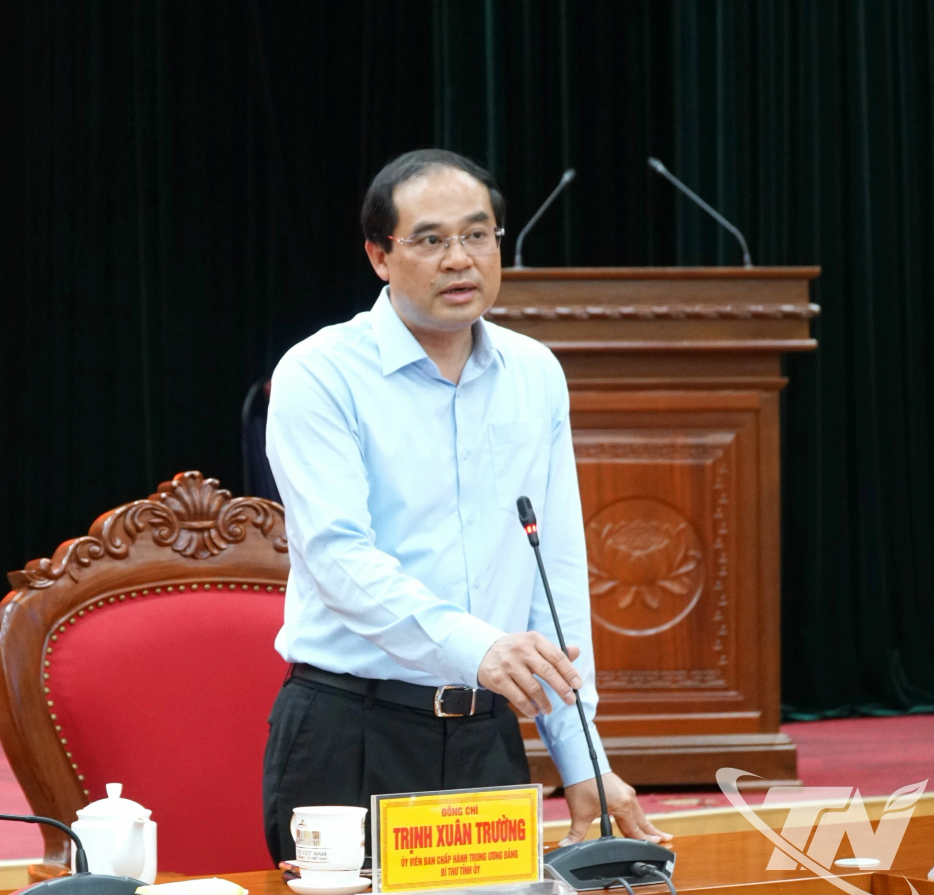 Đồng chí Bí thư Tỉnh ủy Trịnh Xuân Trường phát biểu tại Hội nghị.