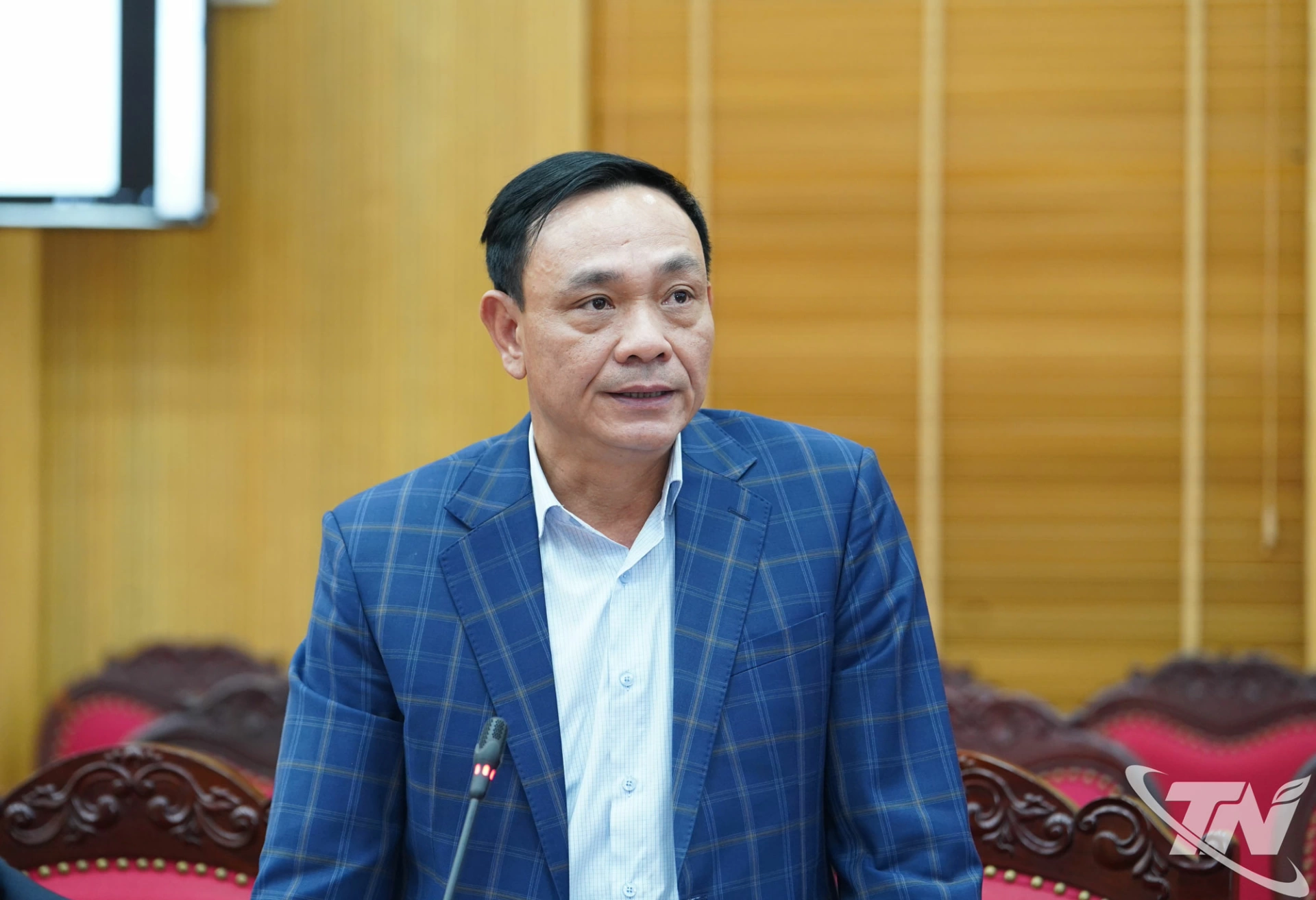 Gi&aacute;m đốc Sở C&ocirc;ng Thương Phạm Văn Thọ b&aacute;o c&aacute;o l&agrave;m r&otilde; quy hoạch hạ tầng c&ocirc;ng nghiệp tỉnh Th&aacute;i Nguy&ecirc;n, thời kỳ 2021-2030, tầm nh&igrave;n đến năm 2050.