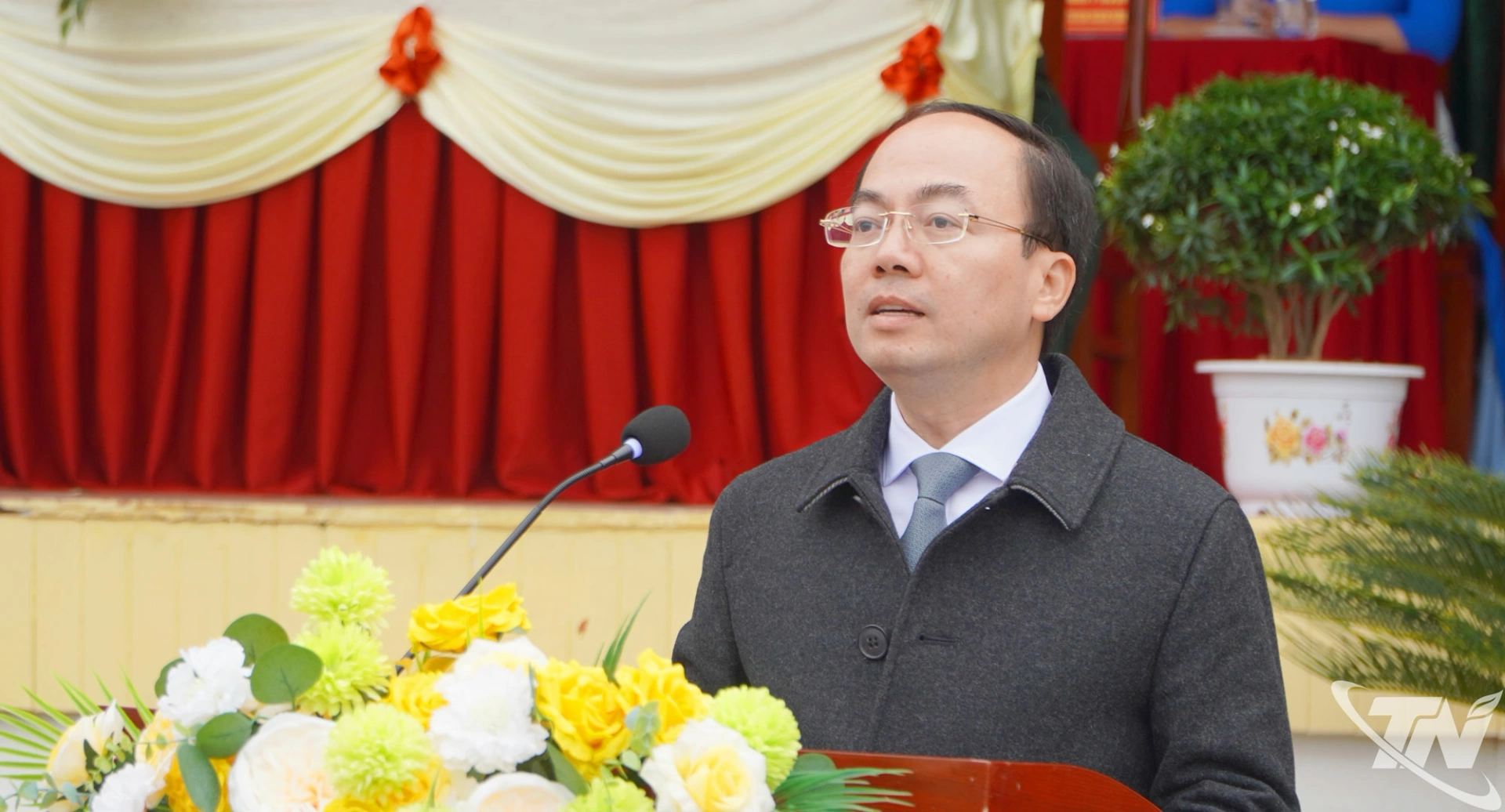 Đồng chí Nguyễn Đăng Bình phát biểu tại Lễ giao nhận quân năm 2026.