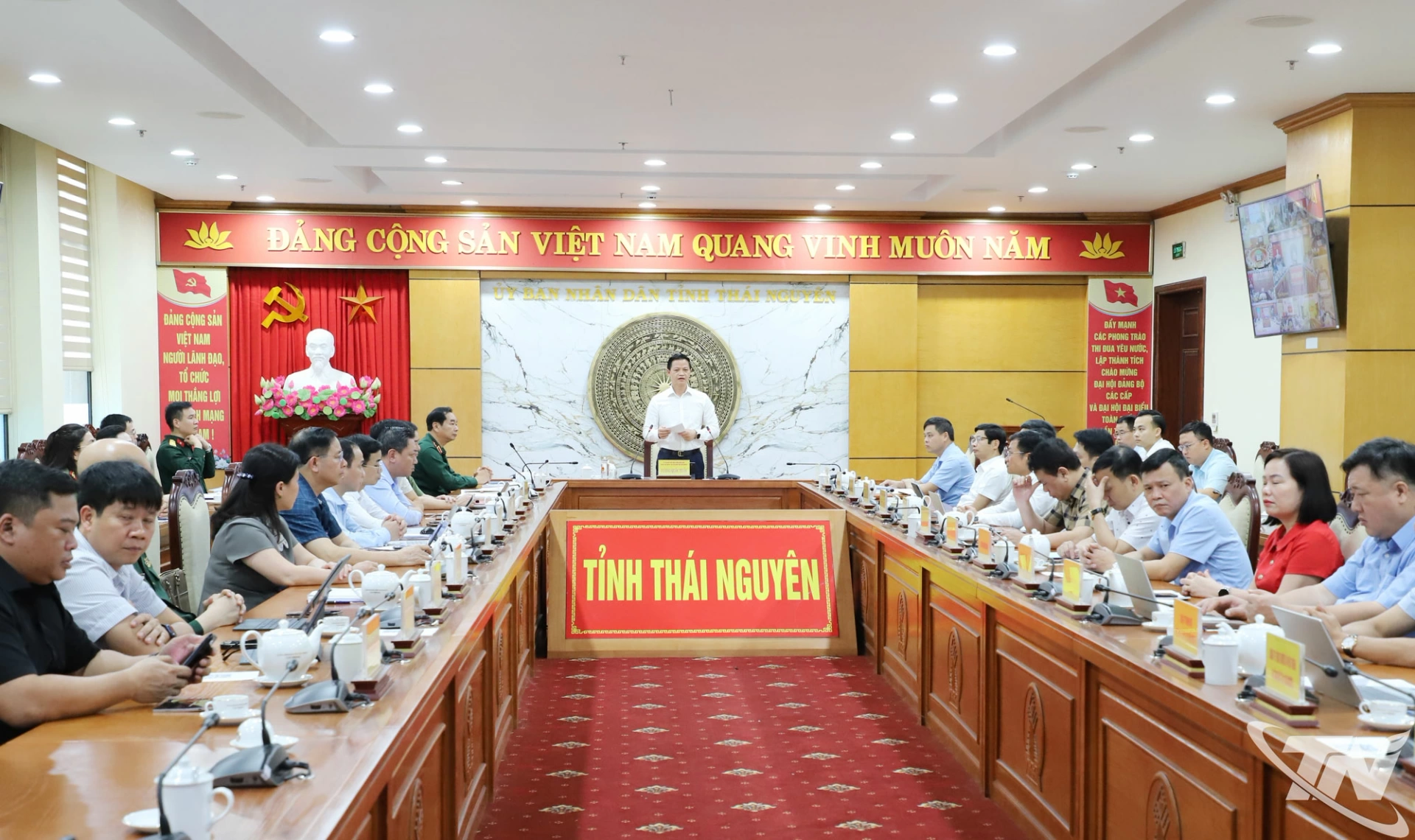 Các đại biểu dự Hội nghị tại điểm cầu tỉnh Thái Nguyên.