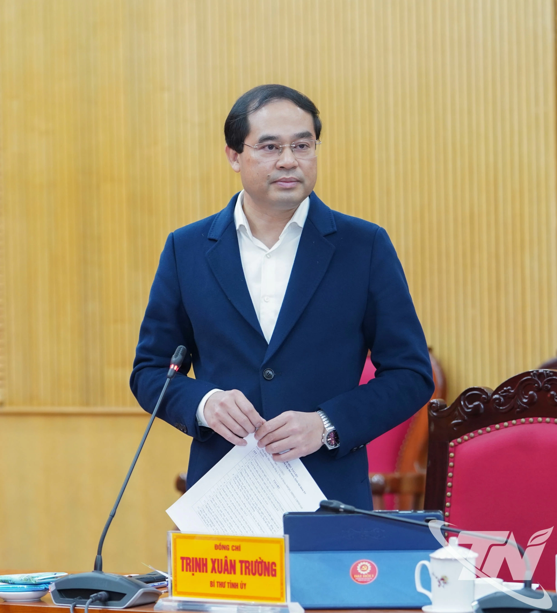 Đồng chí Bí thư Tỉnh ủy Trịnh Xuân Trường phát biểu chỉ đạo.