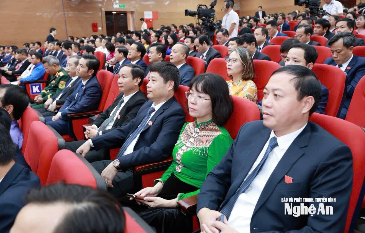 Các đại biểu tham dự Đại hội đại biểu Đảng bộ tỉnh Nghệ An lần thứ XX, nhiệm kỳ 2025-2030. Ảnh: Hữu Hoàng