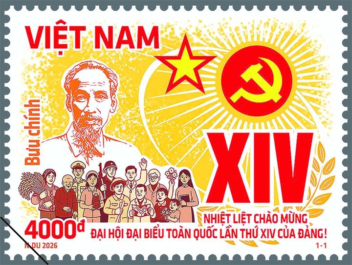 Ph&aacute;t h&agrave;nh đặc biệt bộ tem bưu ch&iacute;nh "Chào mừng Đại hội đại biểu toàn quốc l&acirc;̀n thứ XIV của Đảng!" - Ảnh 2.