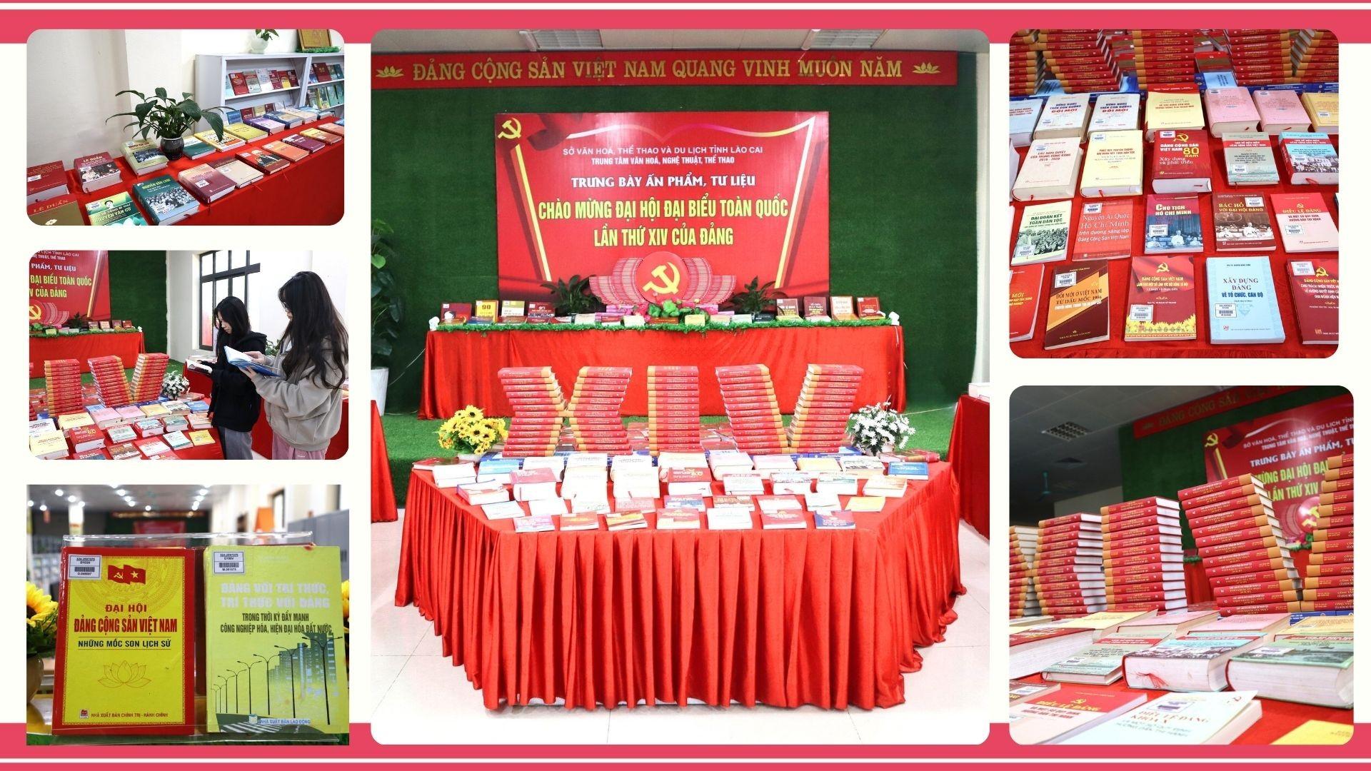 Trung tâm Văn hóa, Nghệ thuật, Thể thao tỉnh trưng bày, triển lãm ấn phẩm, tư liệu chào mừng Đại hội. trien-lam-moi.jpg